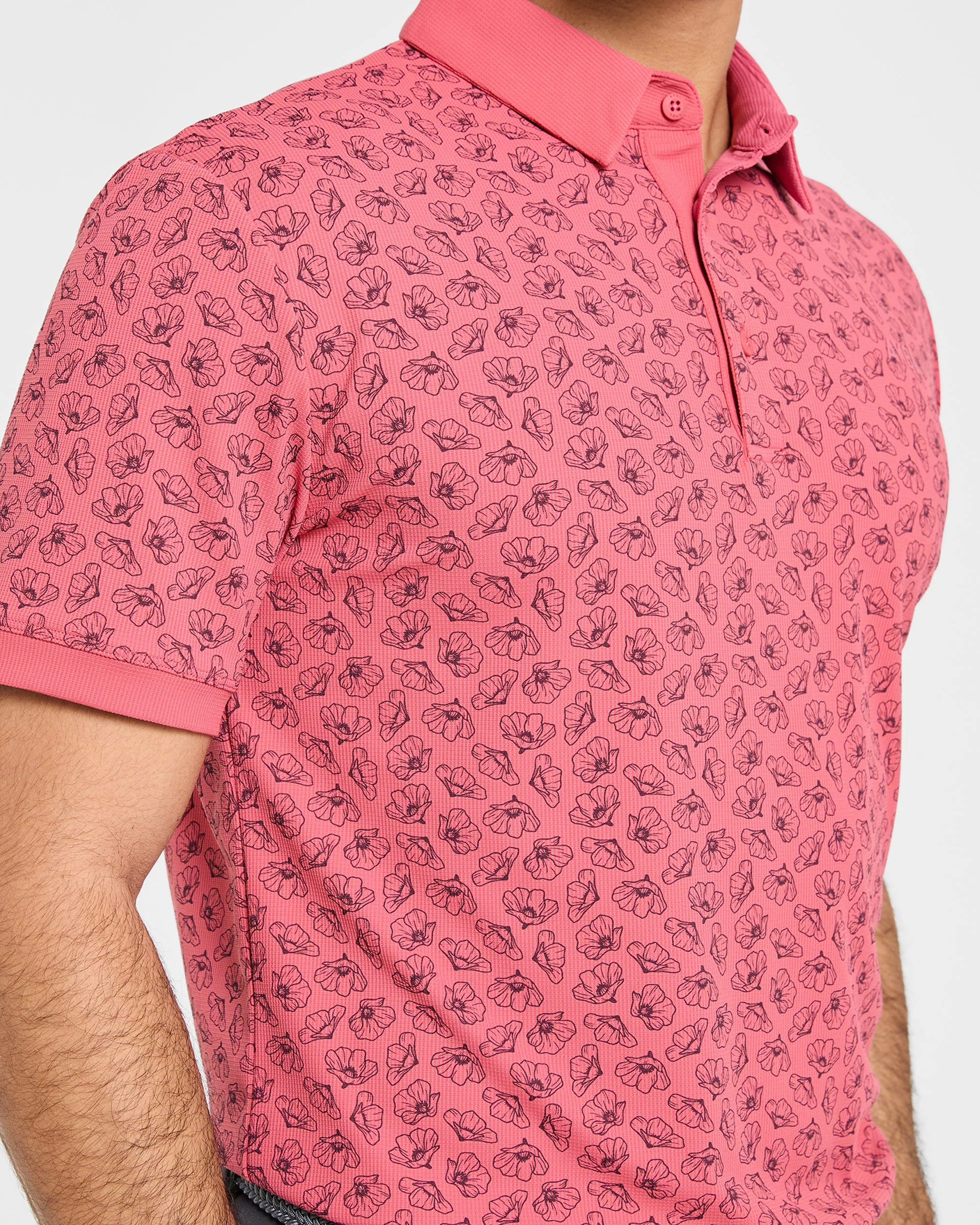 Precision Camellias Polo - Rouge - Image 5