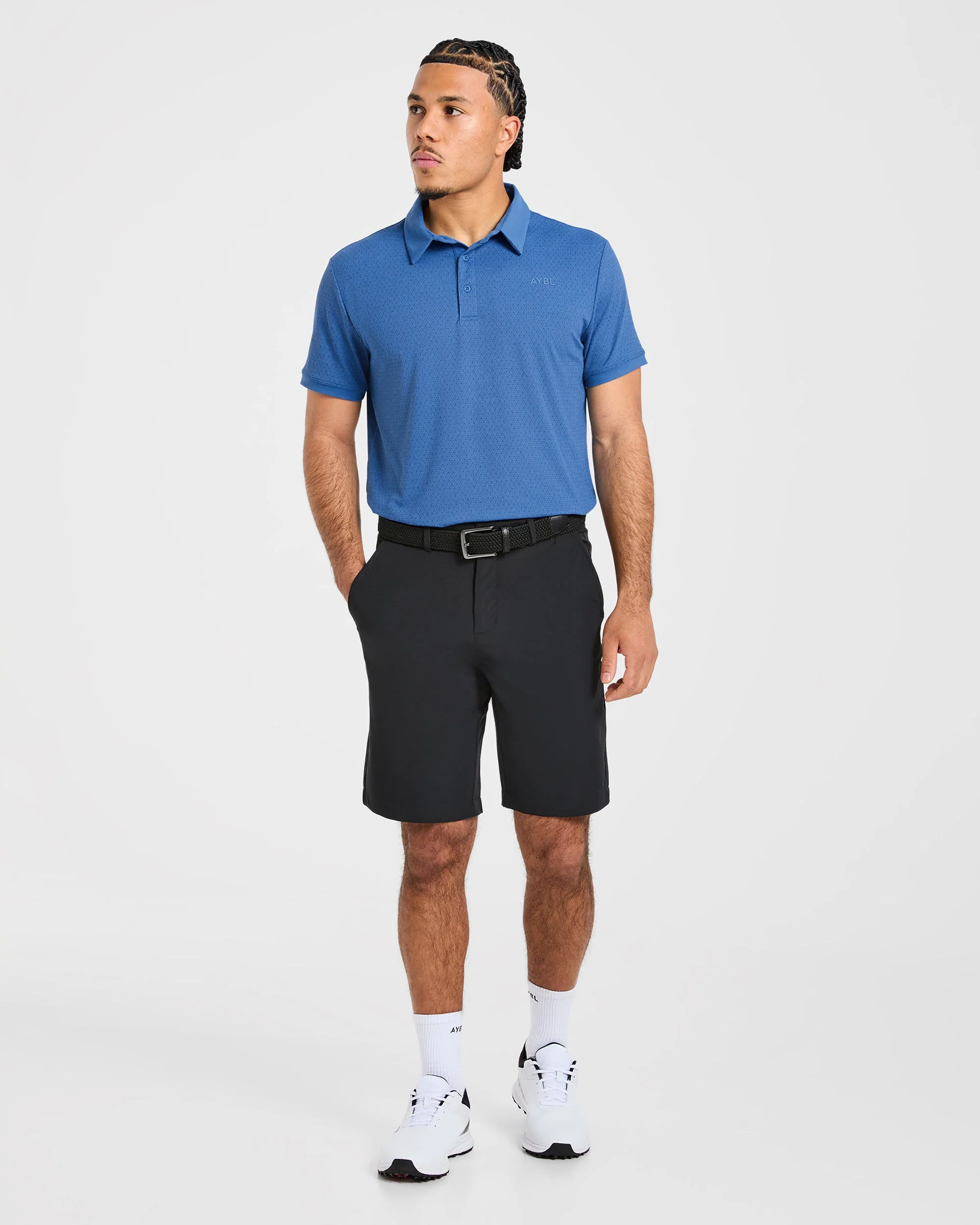 Precision Geometric Polo - Ocean Bleu - Image 3