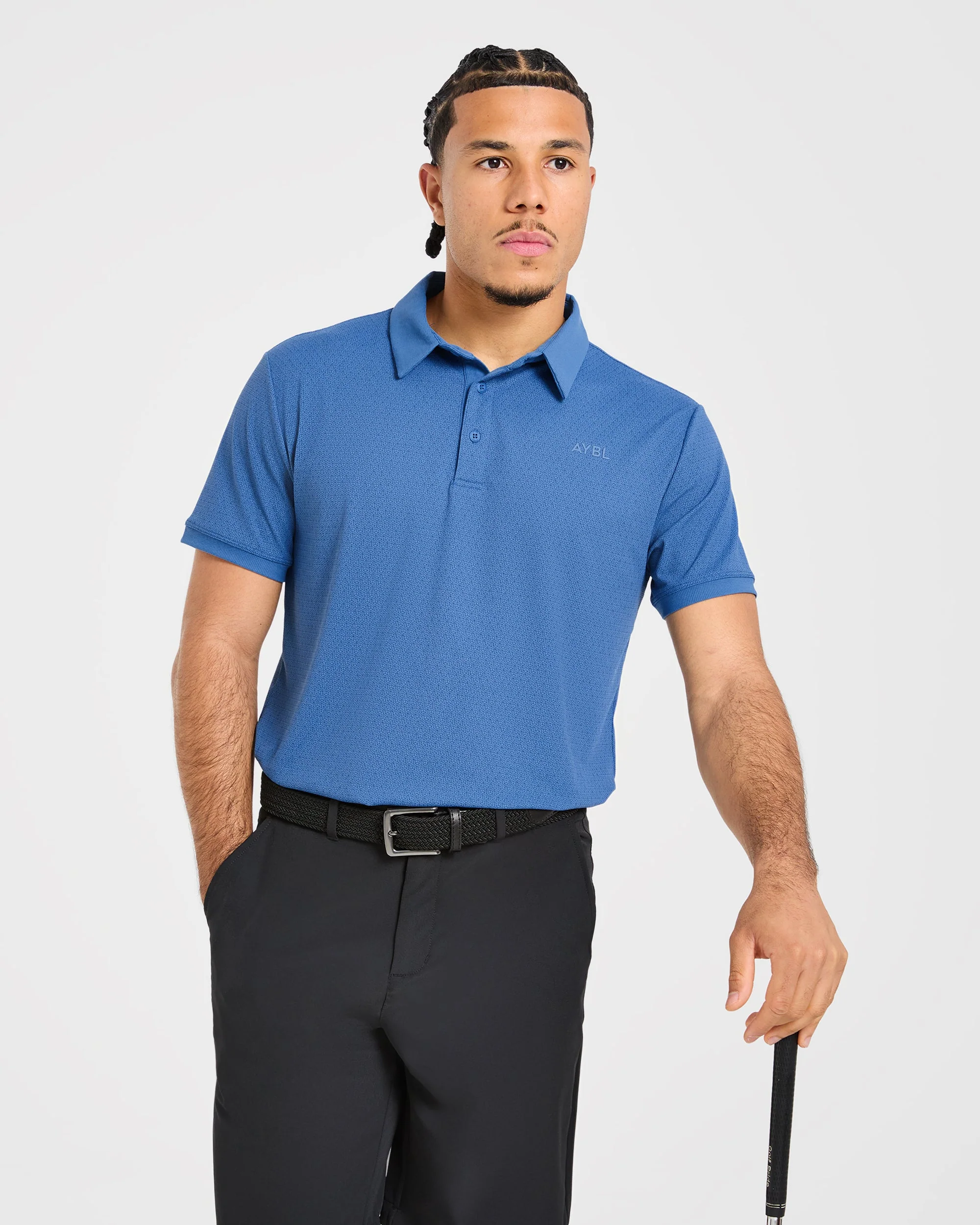 Precision Geometric Polo - Ocean Bleu - Image 8