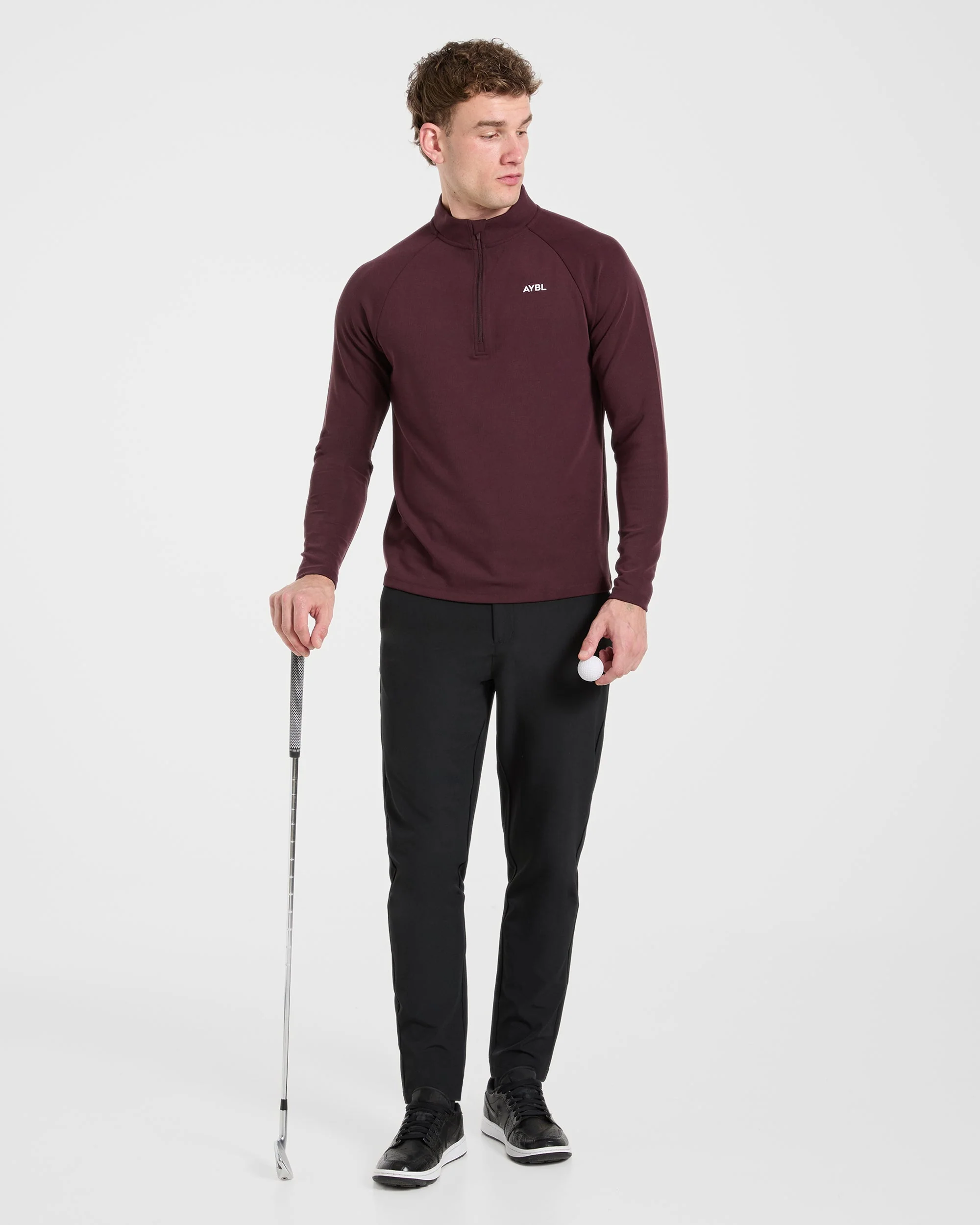 Precision Hybrid 1/4 Zip Pullover - Burgundy - Image 8