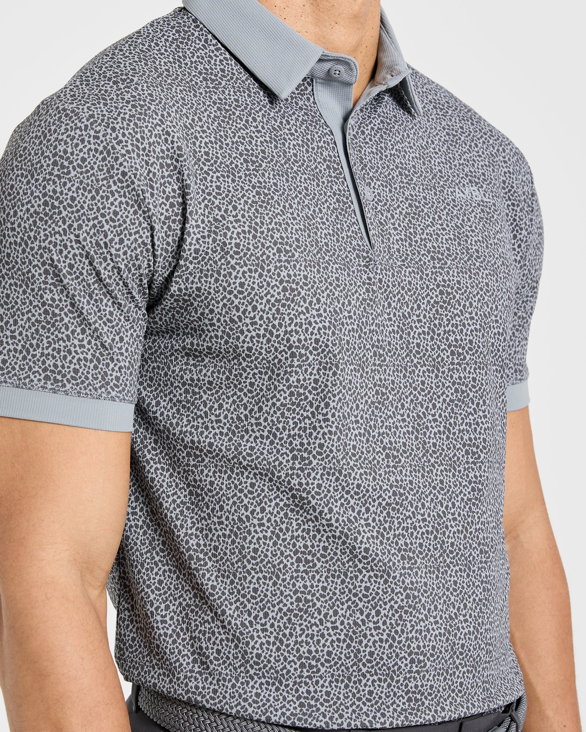 Precision Leopard Polo - Charcoal - Image 6