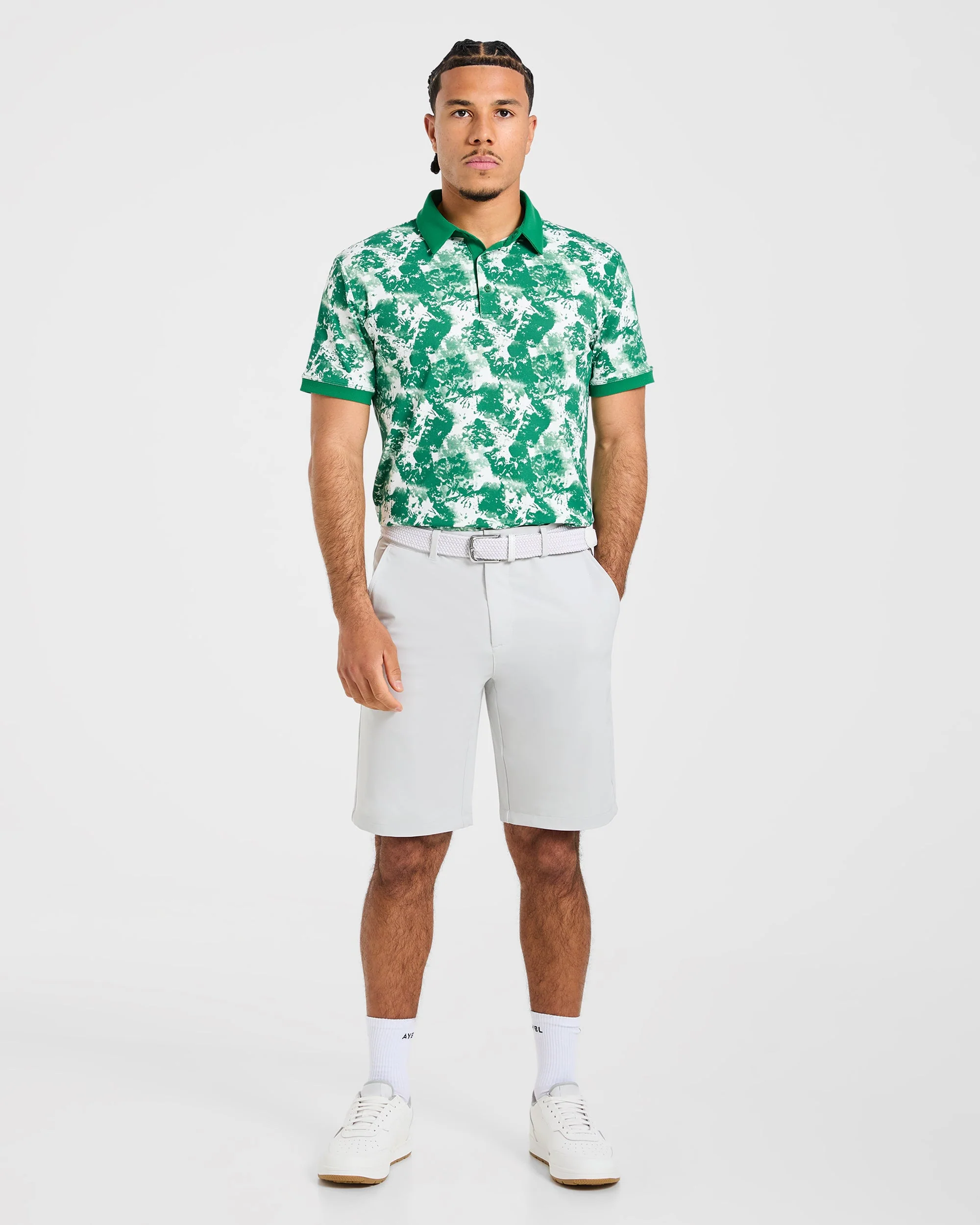 Precision Splatter Polo - Rye Vert/Crème - Image 3