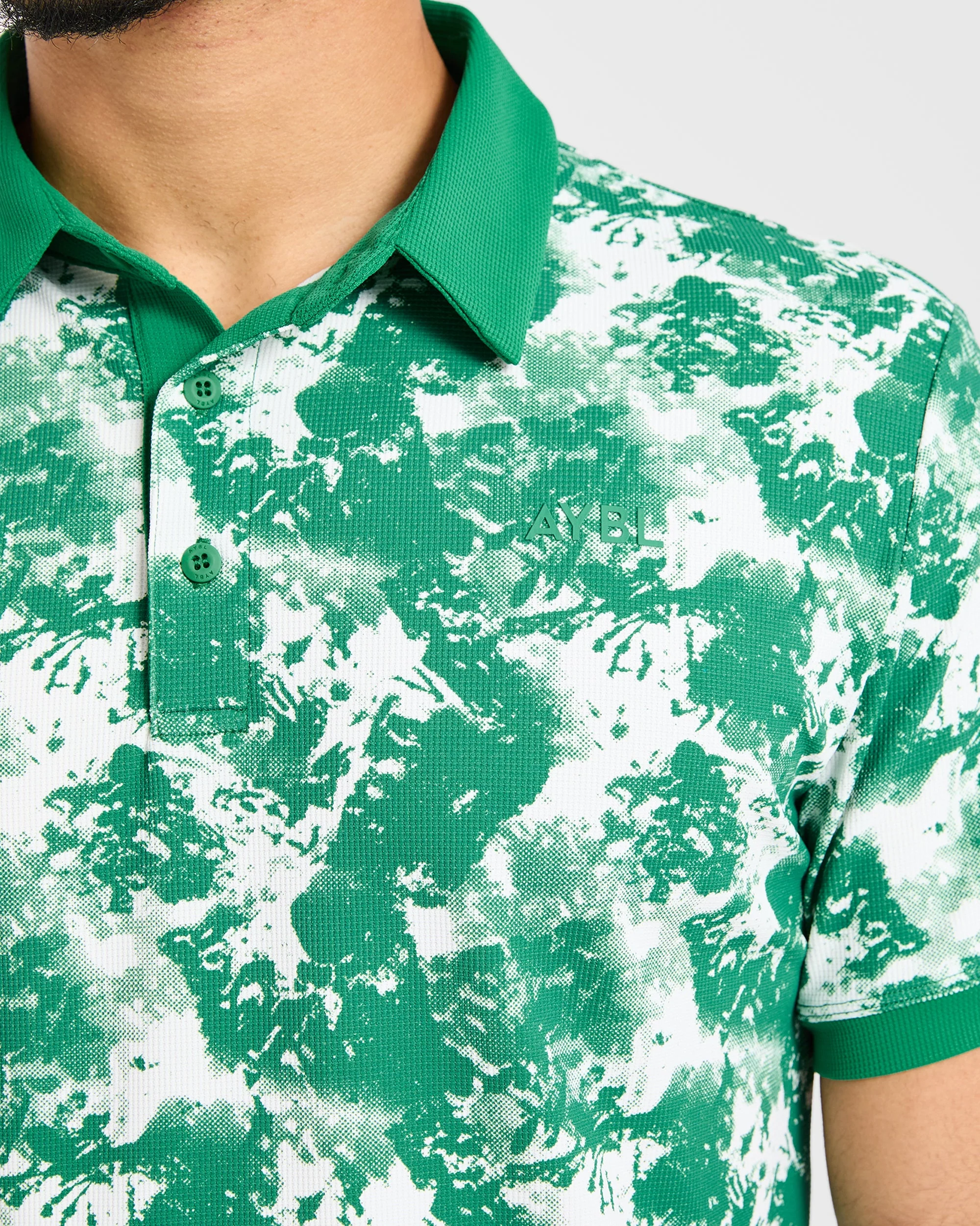 Precision Splatter Polo - Rye Vert/Crème - Image 5