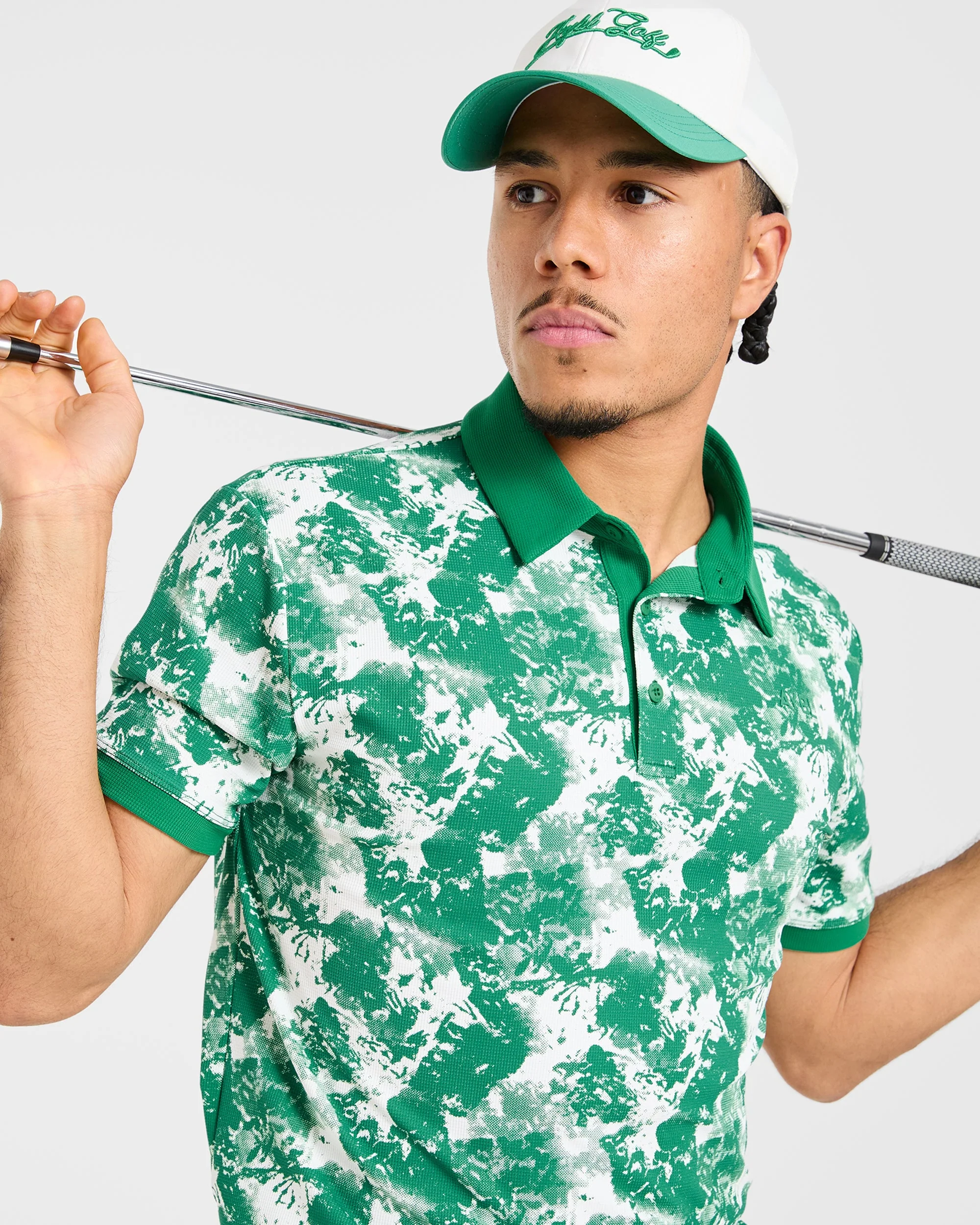 Precision Splatter Polo - Rye Vert/Crème - Image 7