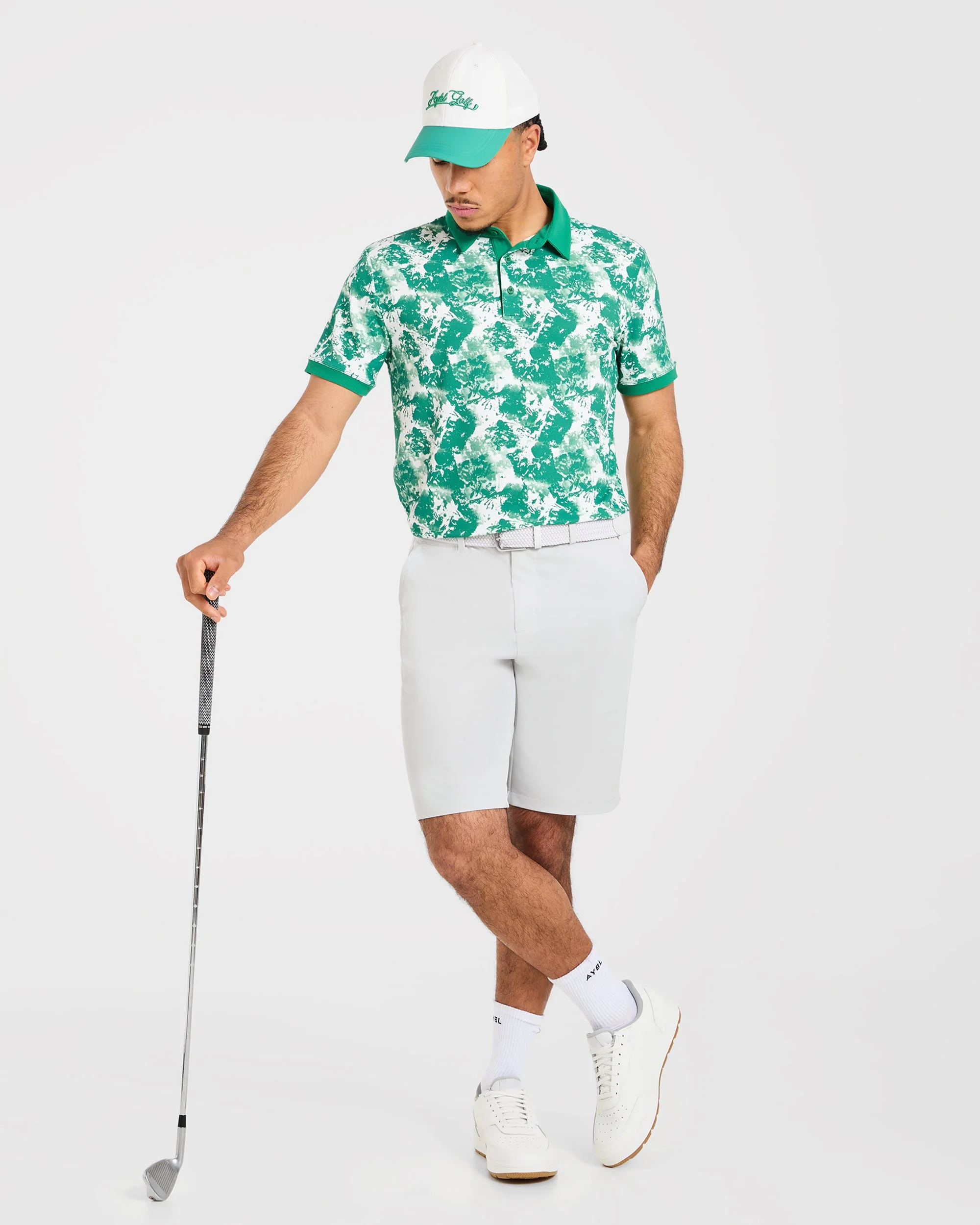 Precision Splatter Polo - Rye Vert/Crème - Image 8