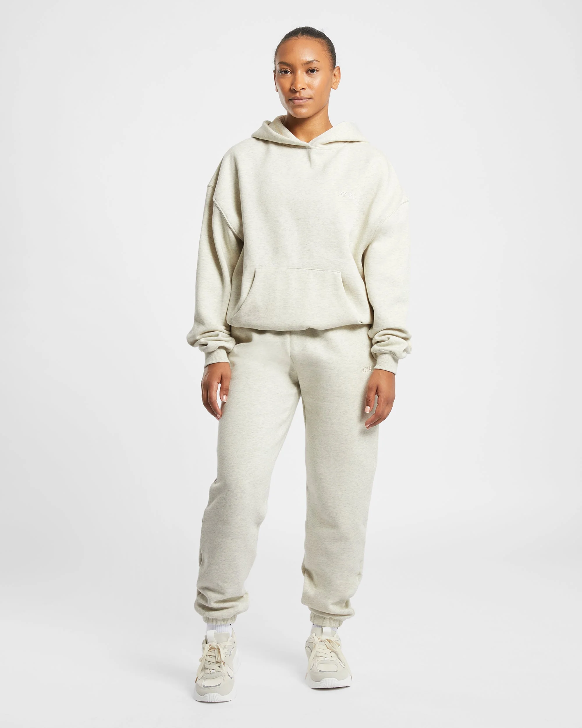 Premium Oversized Hoodie - Beige Marl - Image 3