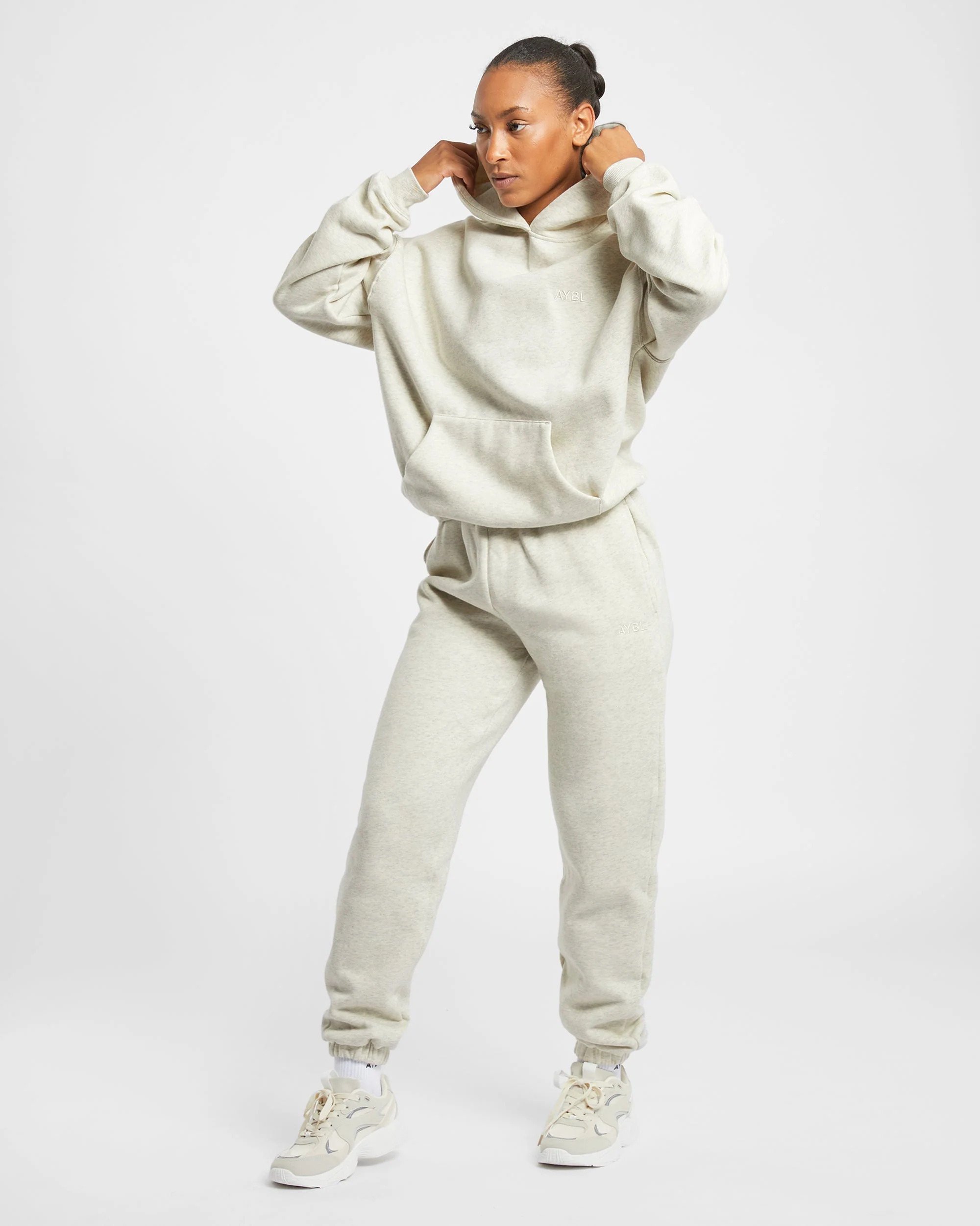 Premium Oversized Hoodie - Beige Marl - Image 7