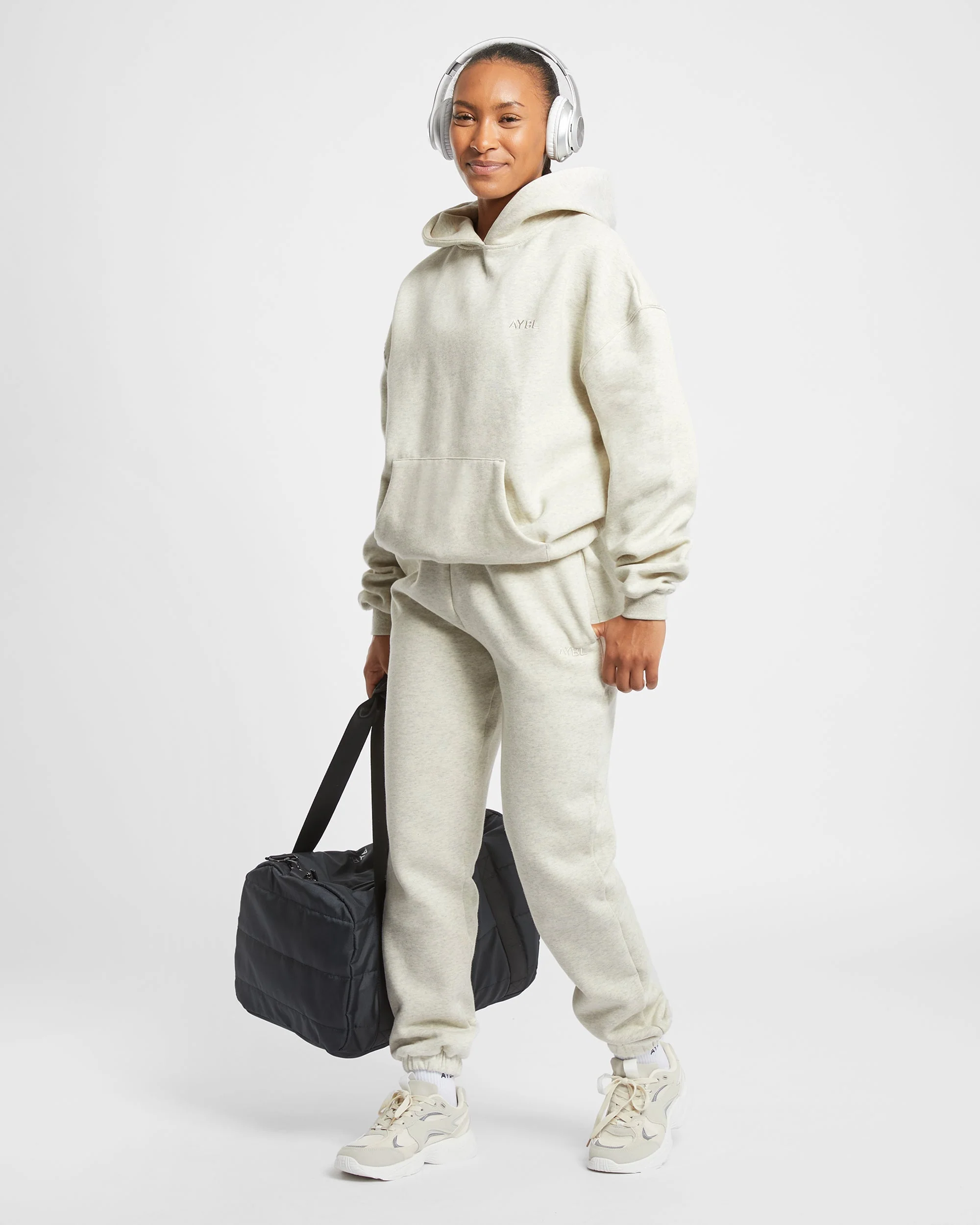 Premium Oversized Hoodie - Beige Marl - Image 8