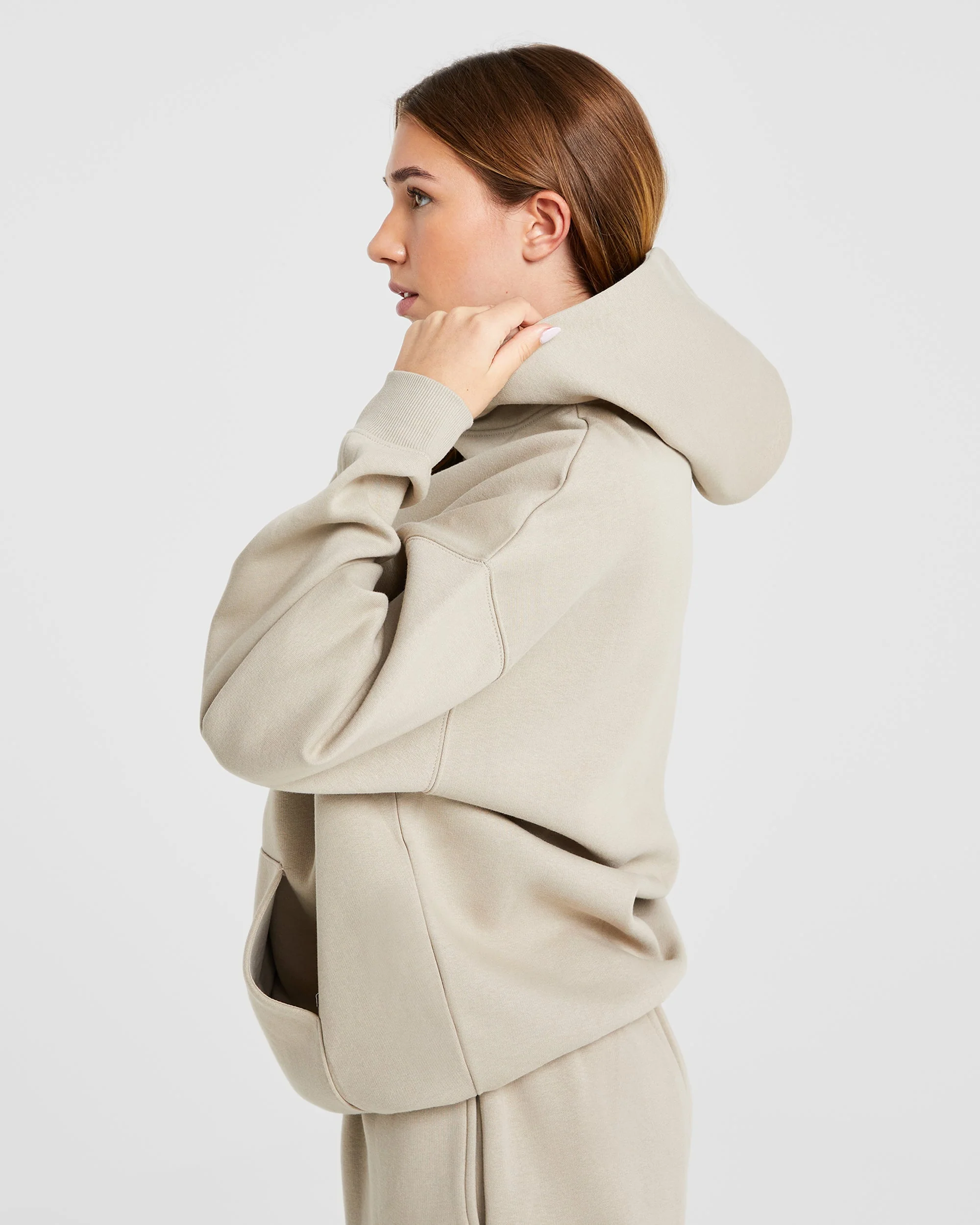 Premium Oversized Hoodie - Light Taupe - Image 6