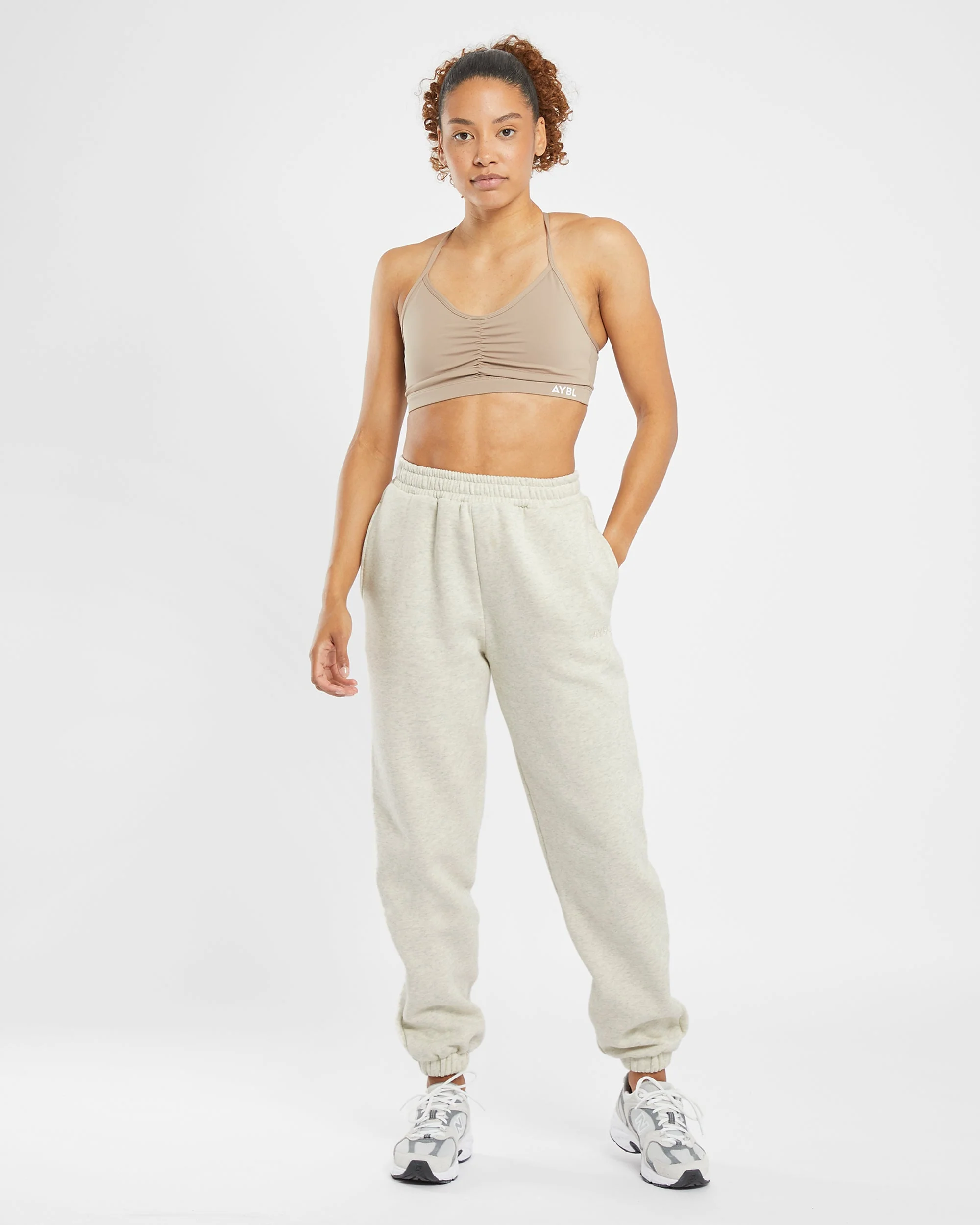 Premium Oversized Joggers - Beige Marl - Image 3