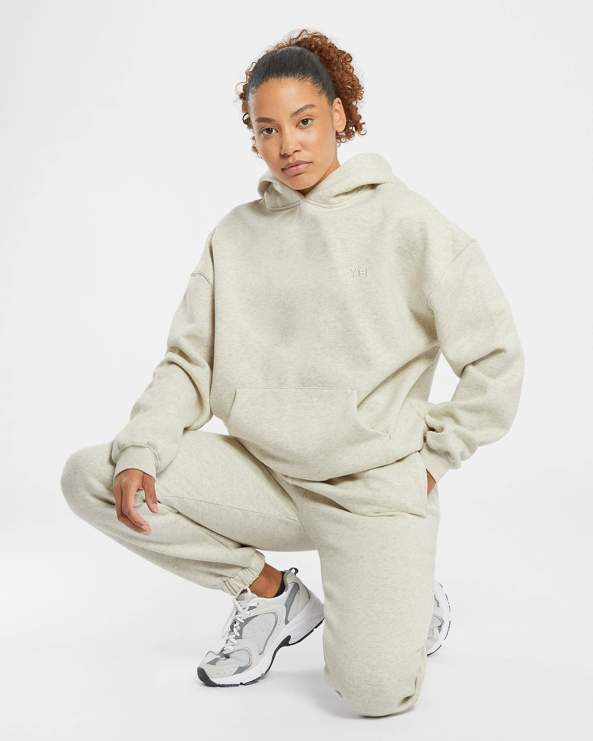 Premium Oversized Joggers - Beige Marl - Image 7
