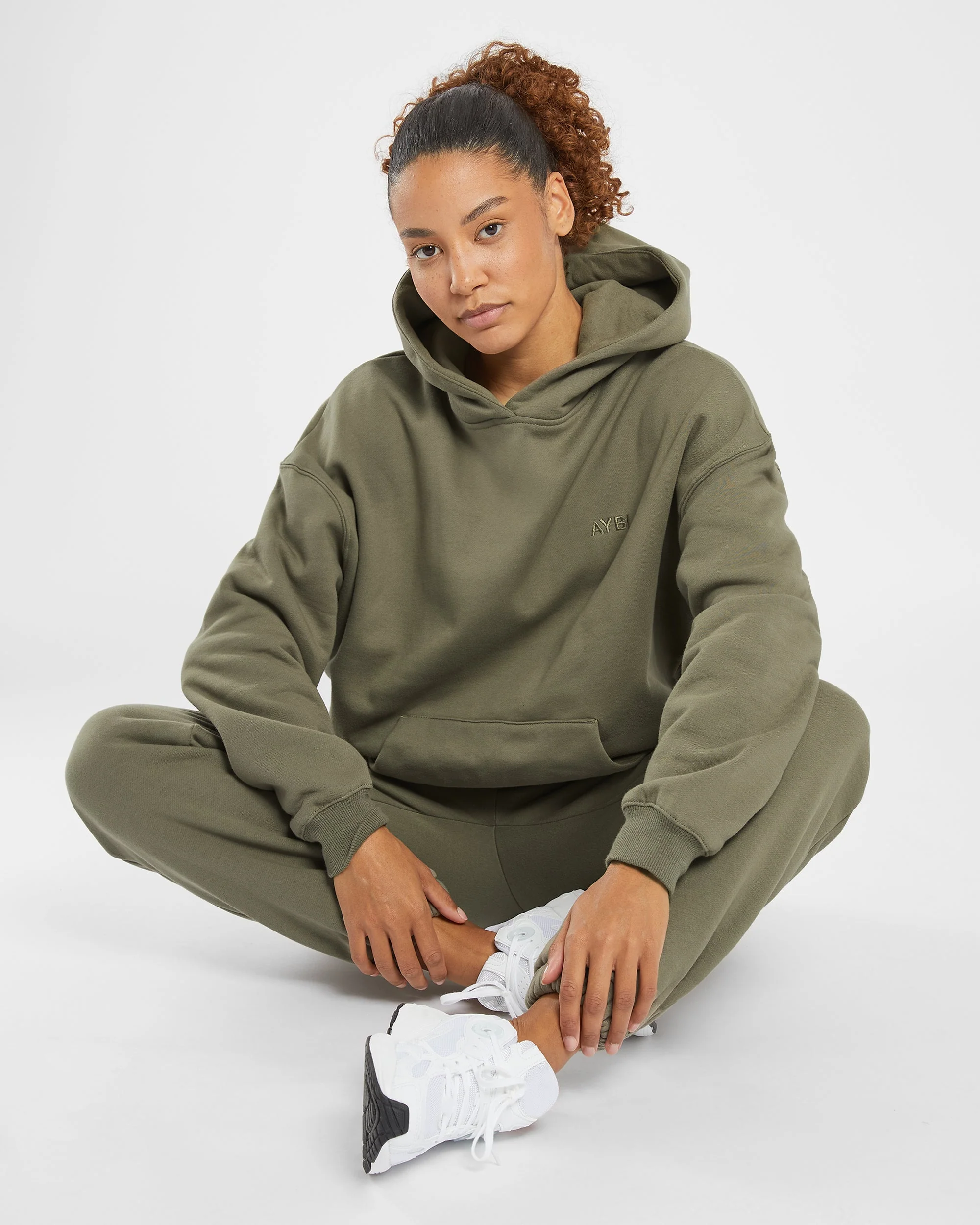 Premium Oversized Joggers - Dusky Olive - Image 7