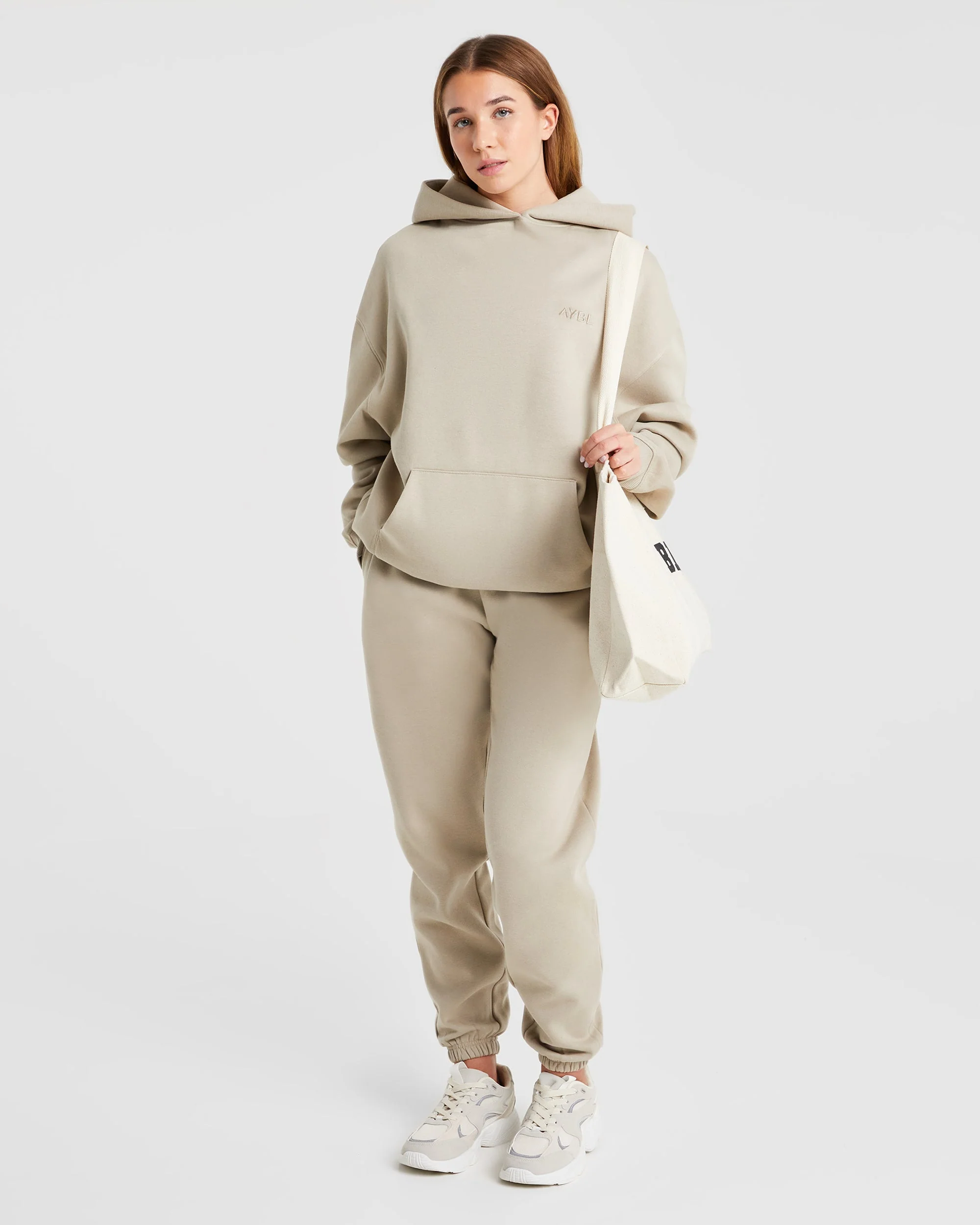 Premium Oversized Joggers - Light Taupe - Image 7