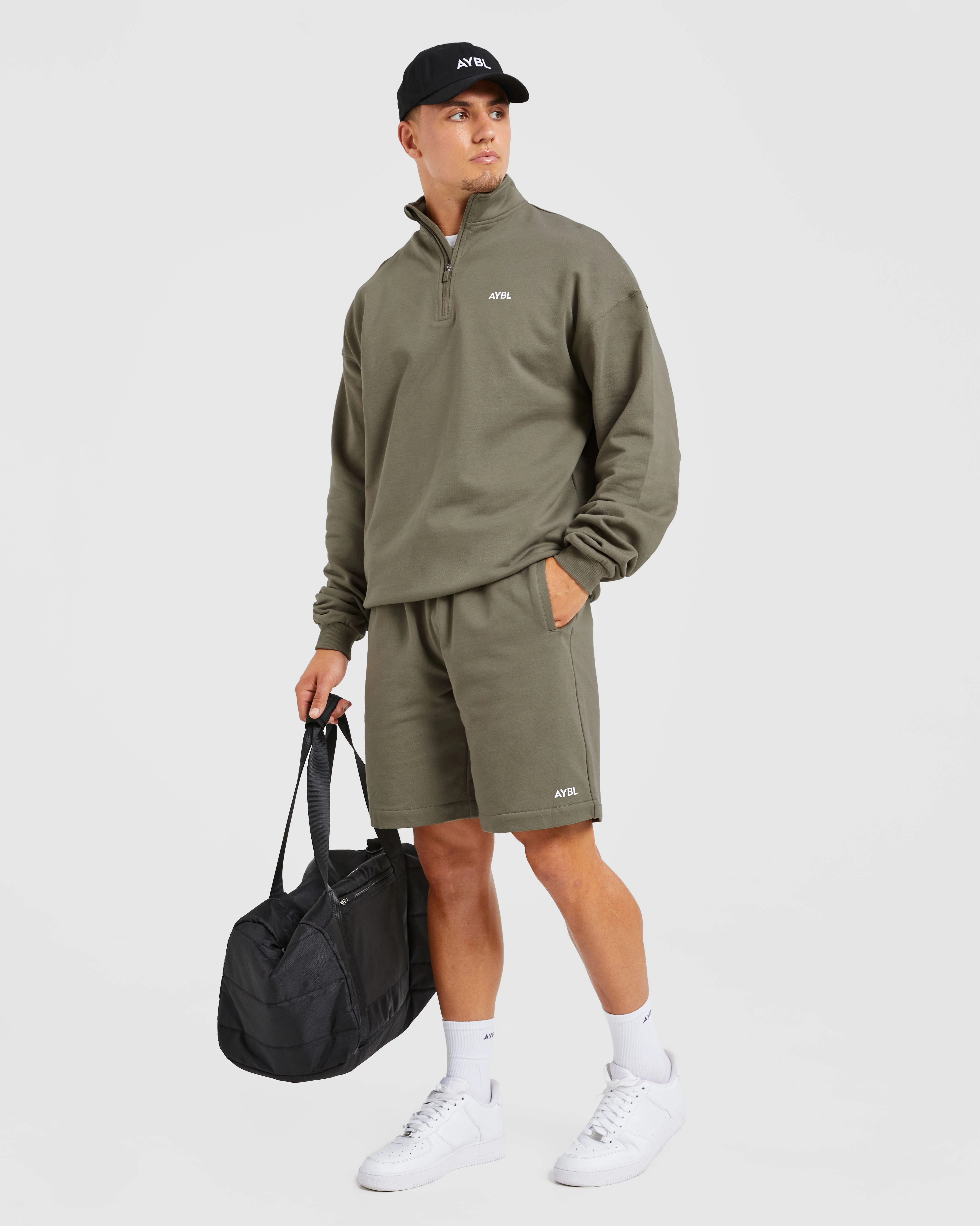 Rebound 1/4 Zip Pullover - Dusky Olive - Image 7