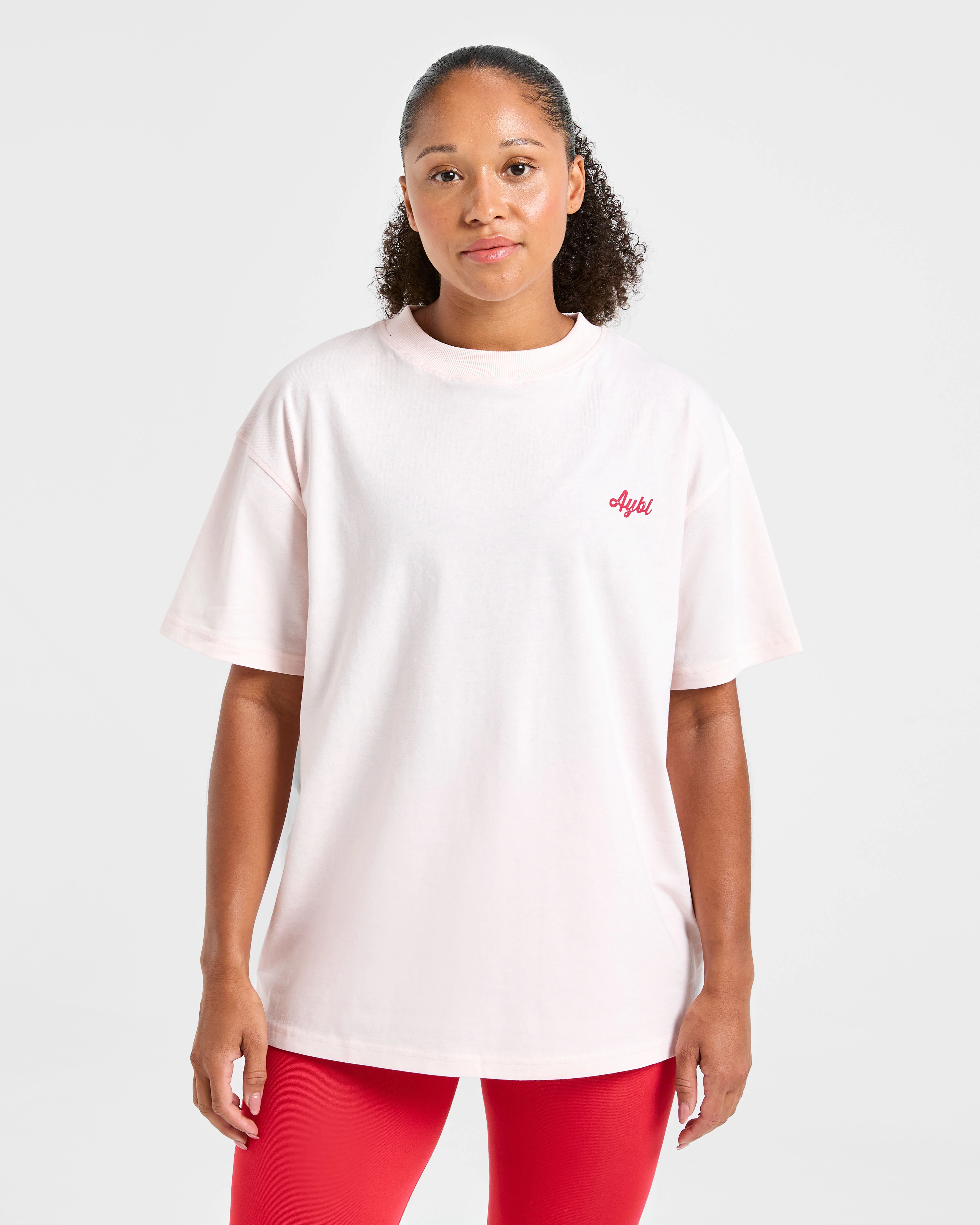 Retro Athletics Club Oversized T Shirt - Rose - Image 2