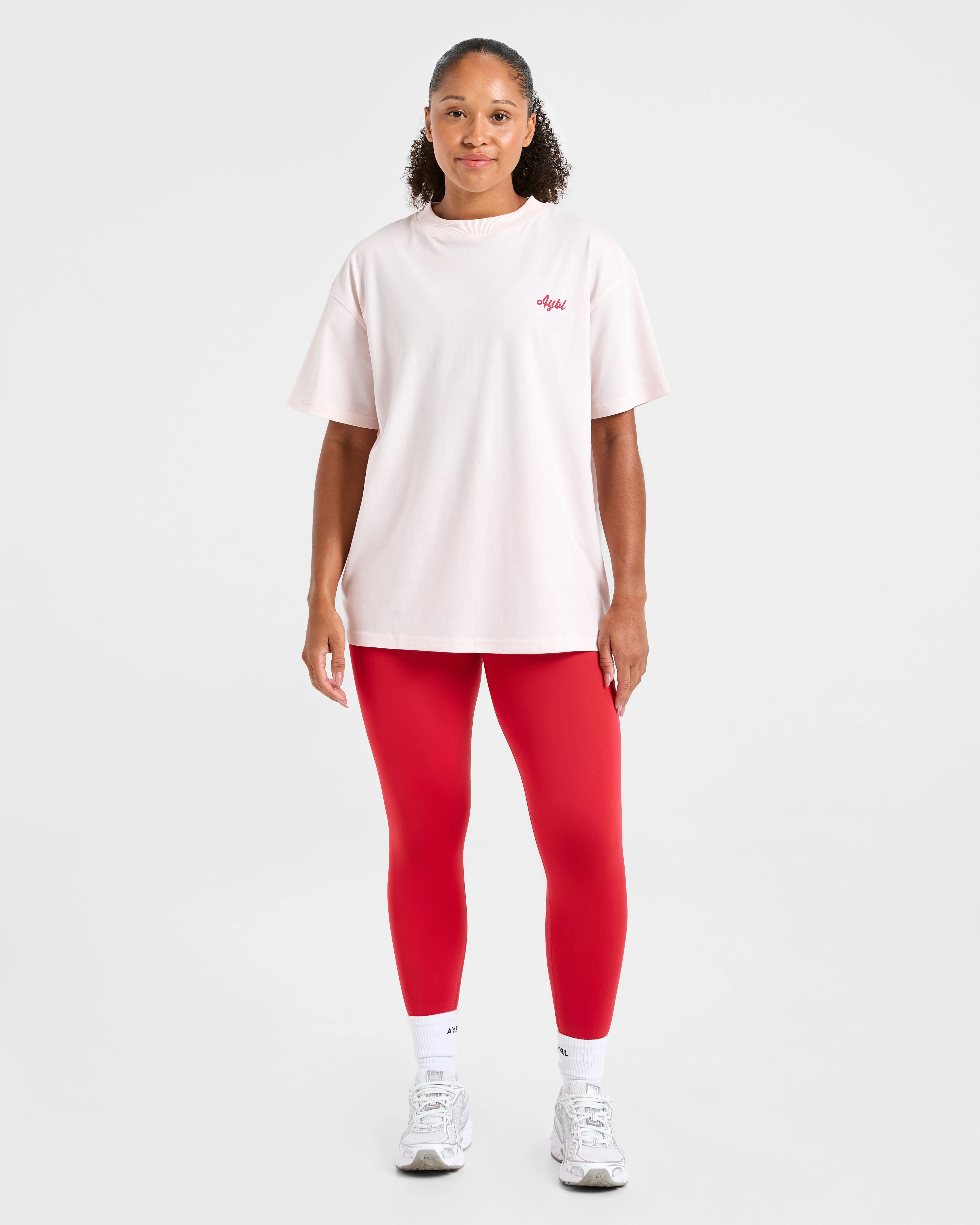 Retro Athletics Club Oversized T Shirt - Rose - Image 3