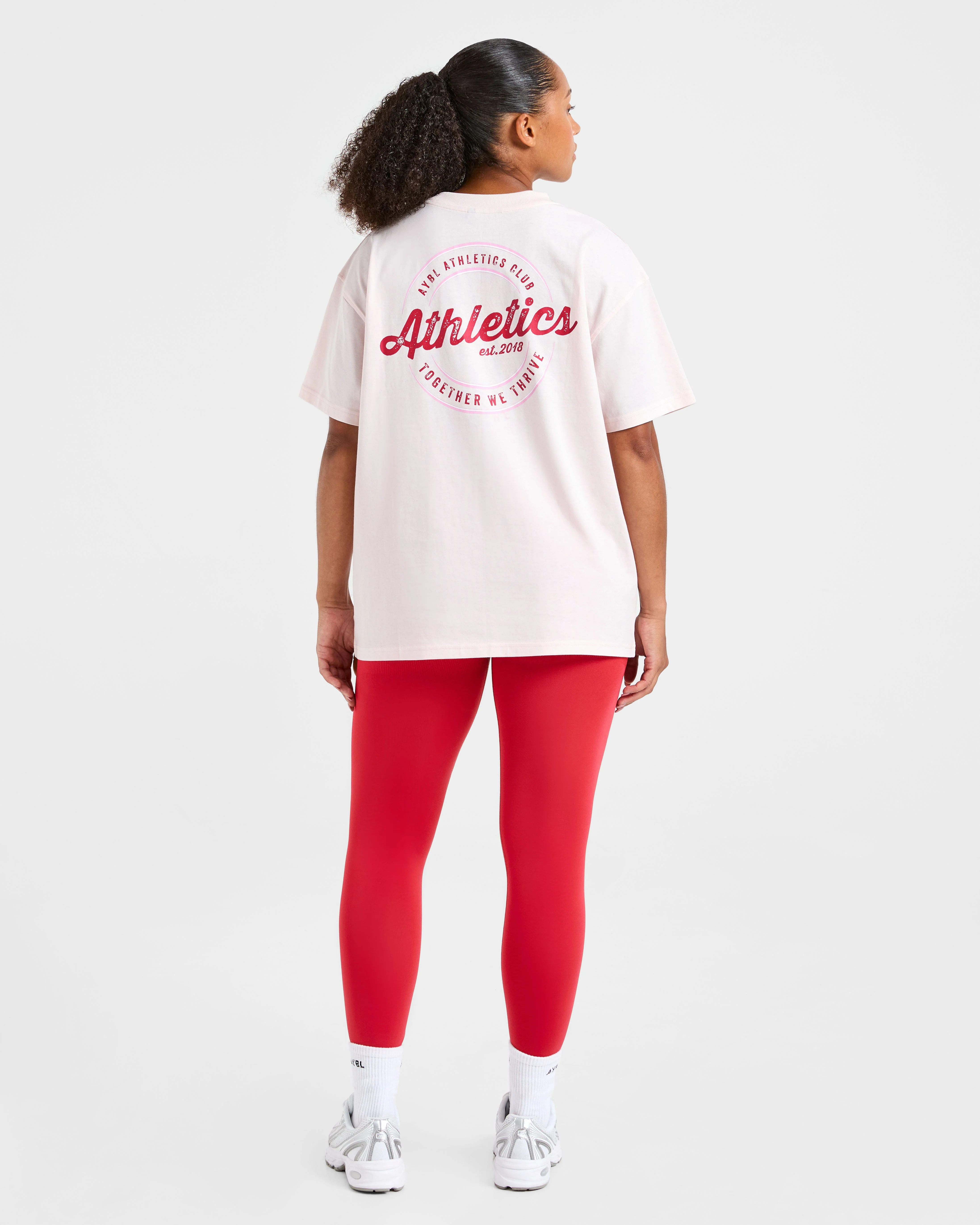 Retro Athletics Club Oversized T Shirt - Rose - Image 4
