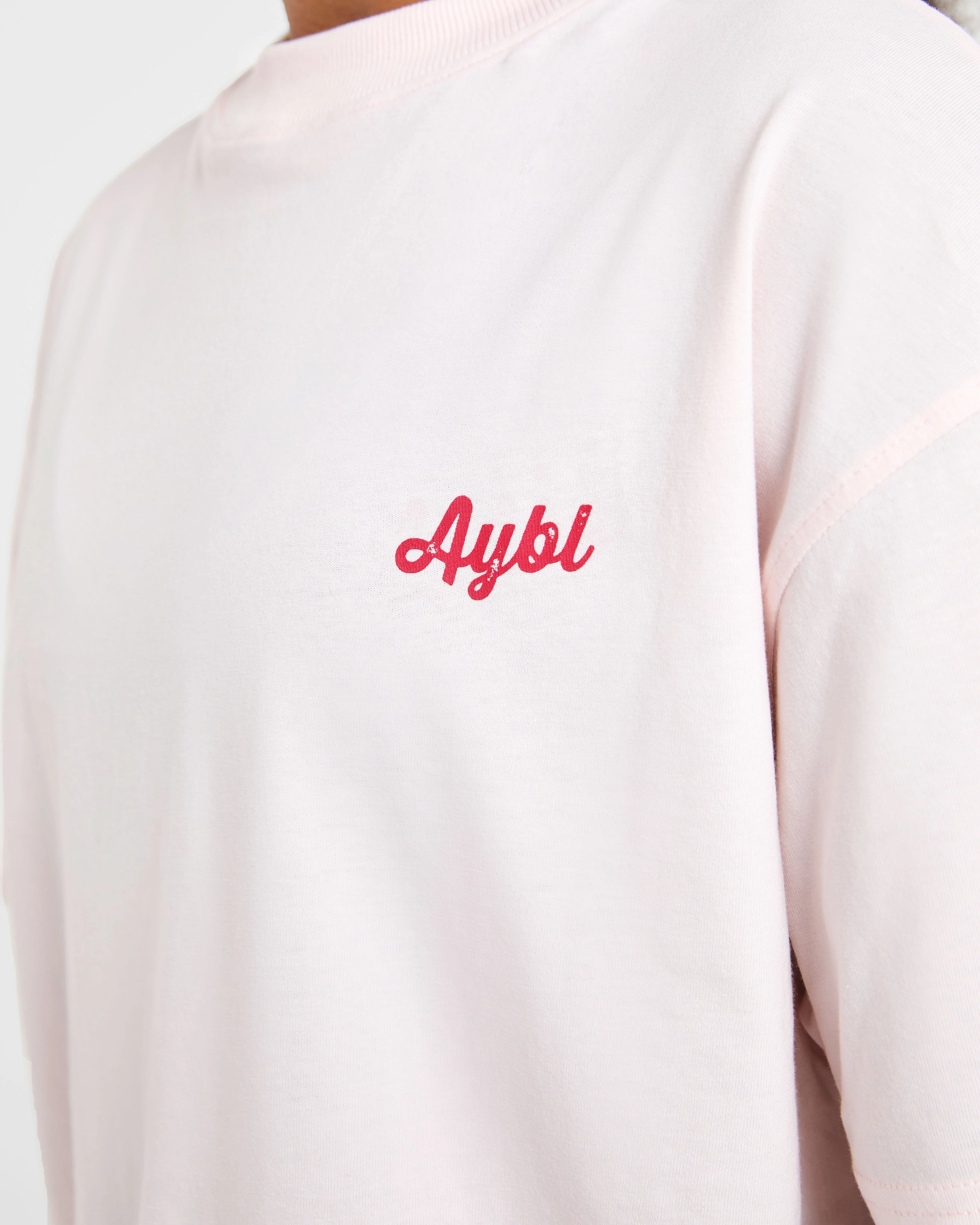 Retro Athletics Club Oversized T Shirt - Rose - Image 5