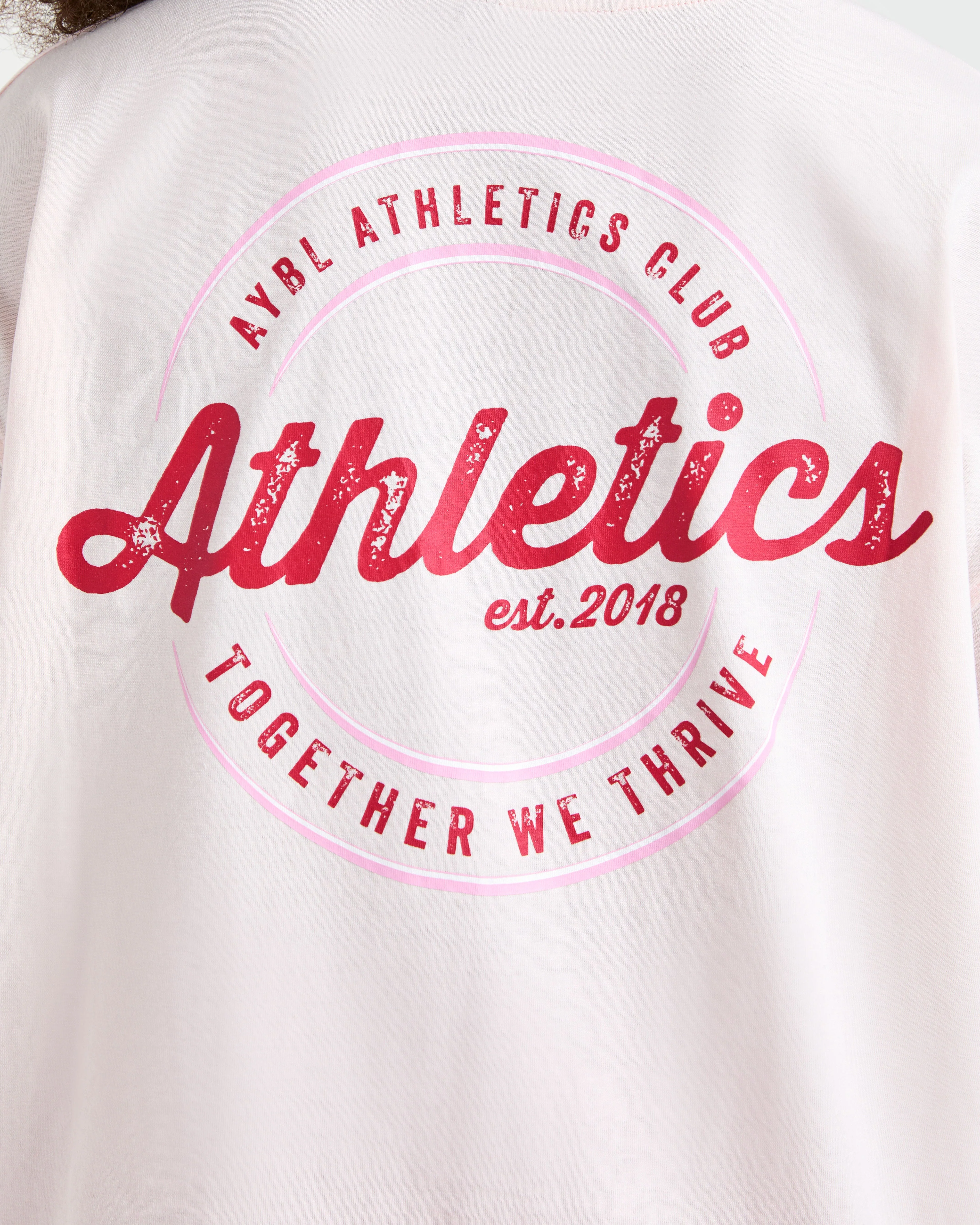 Retro Athletics Club Oversized T Shirt - Rose - Image 6