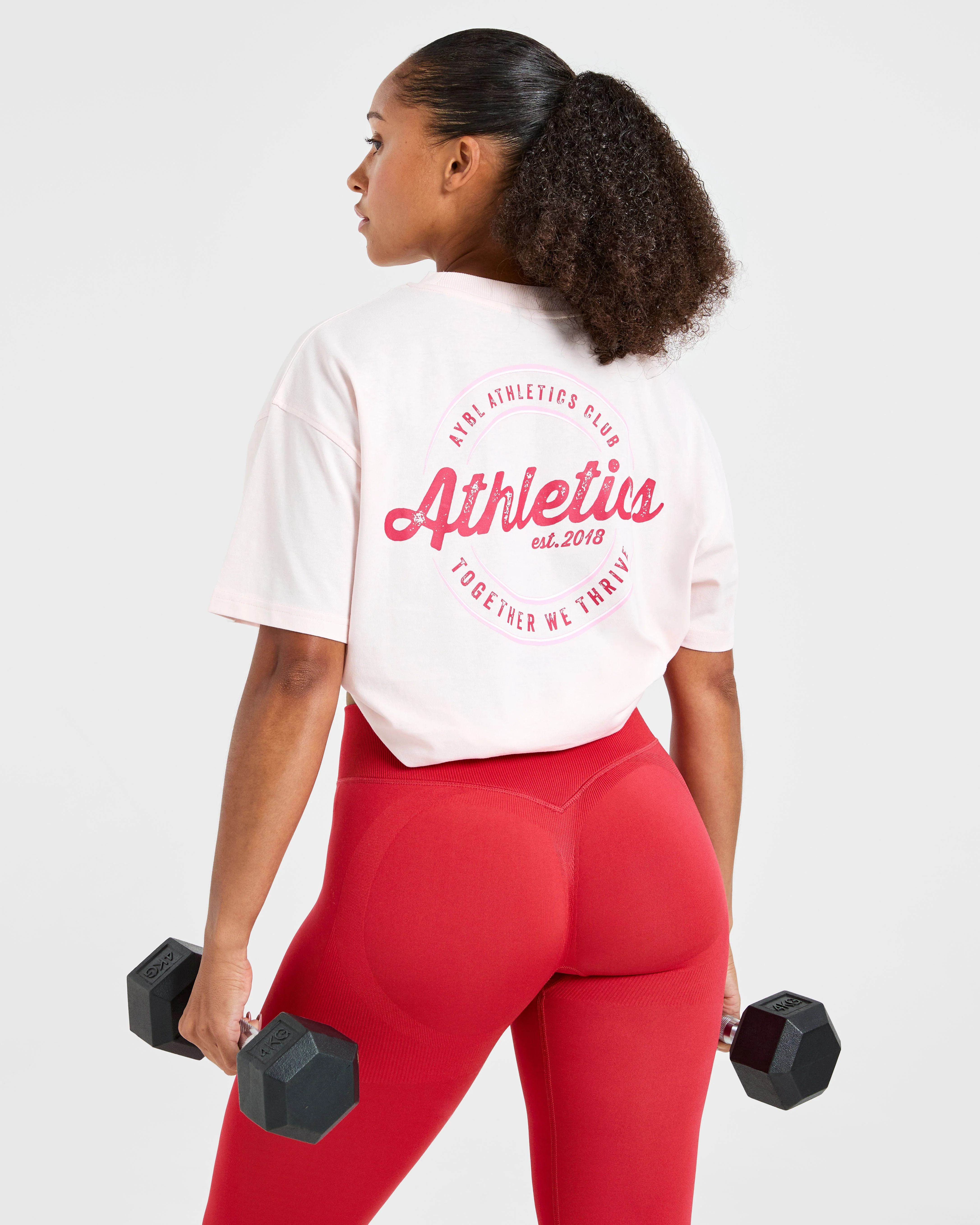 Retro Athletics Club Oversized T Shirt - Rose - Image 7