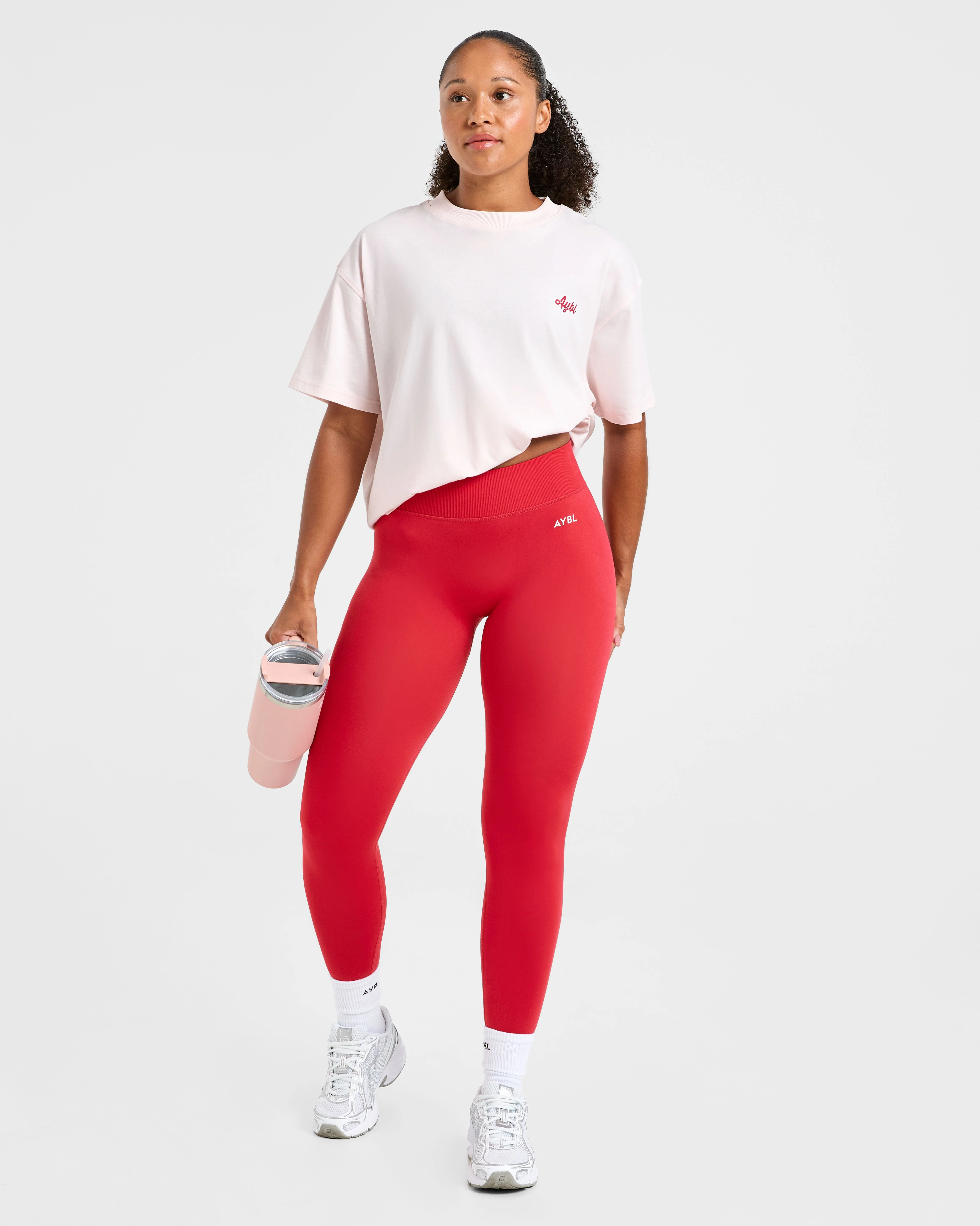 Retro Athletics Club Oversized T Shirt - Rose - Image 8