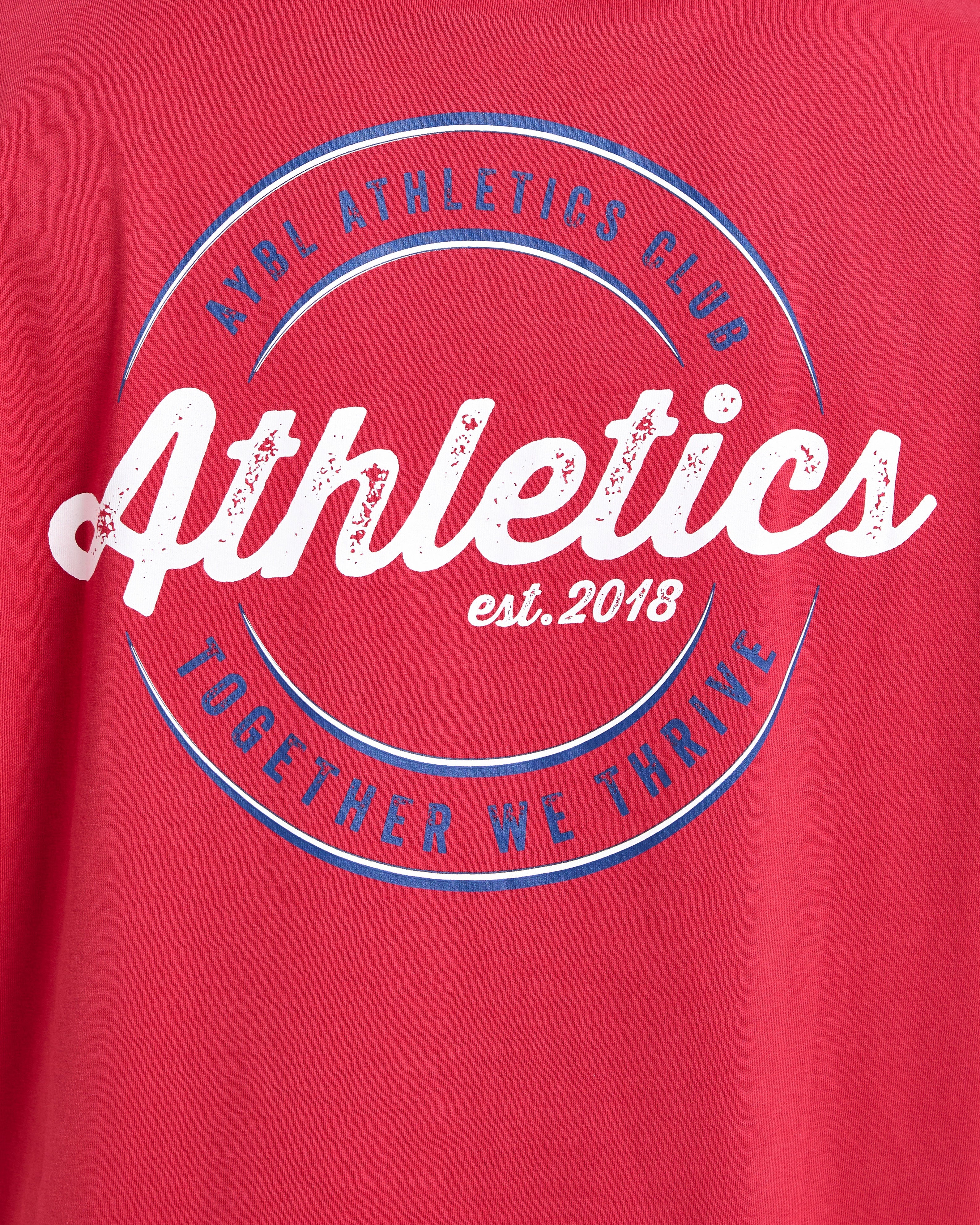 Retro Athletics Club Oversized T Shirt - Rouge/Bleu - Image 6