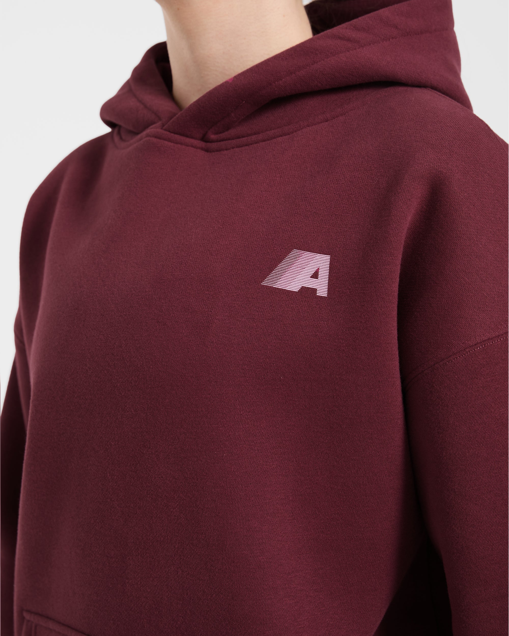 Retro Athletics Oversized Hoodie - Deep Raspberry/Rose - Image 5