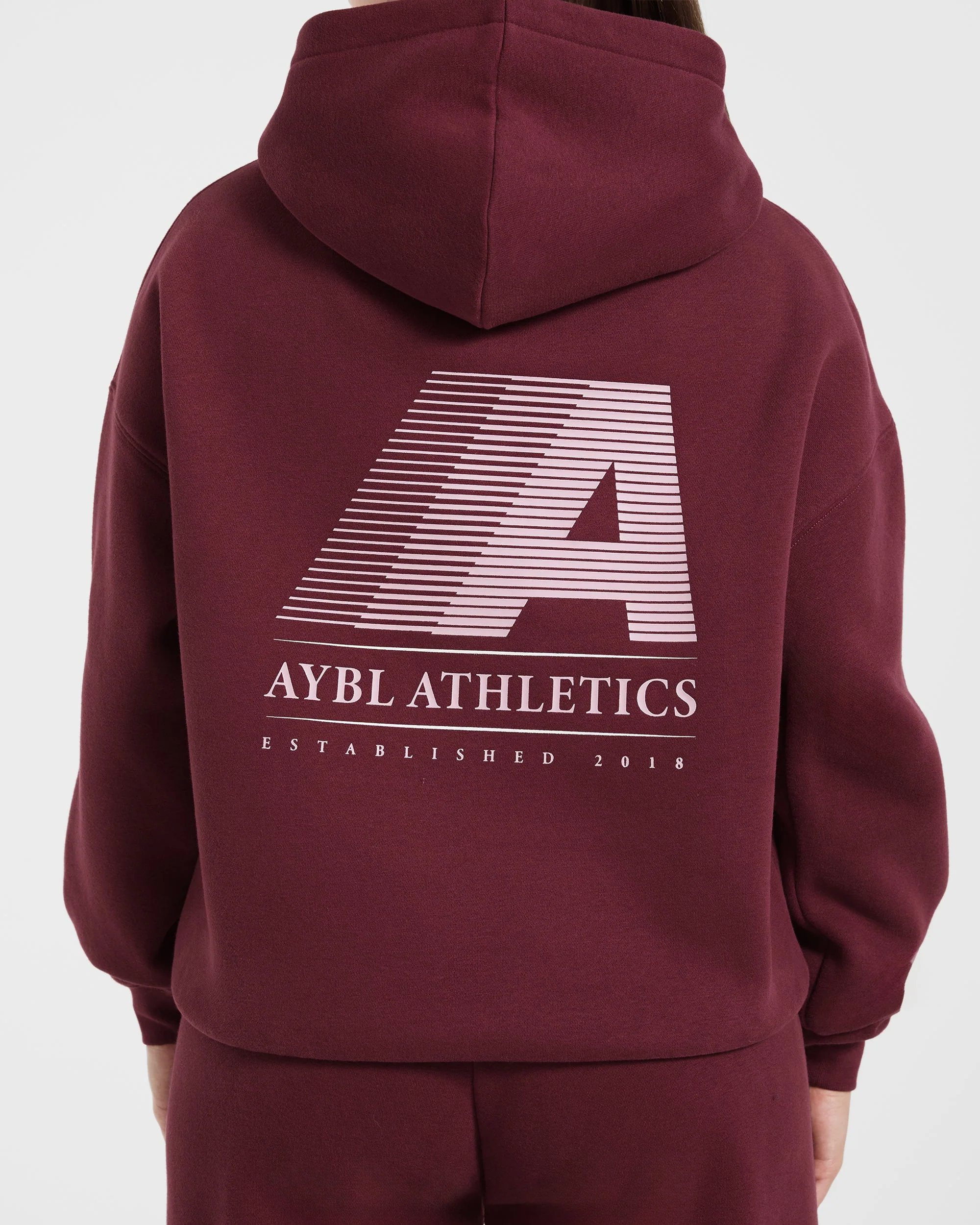Retro Athletics Oversized Hoodie - Deep Raspberry/Rose - Image 6
