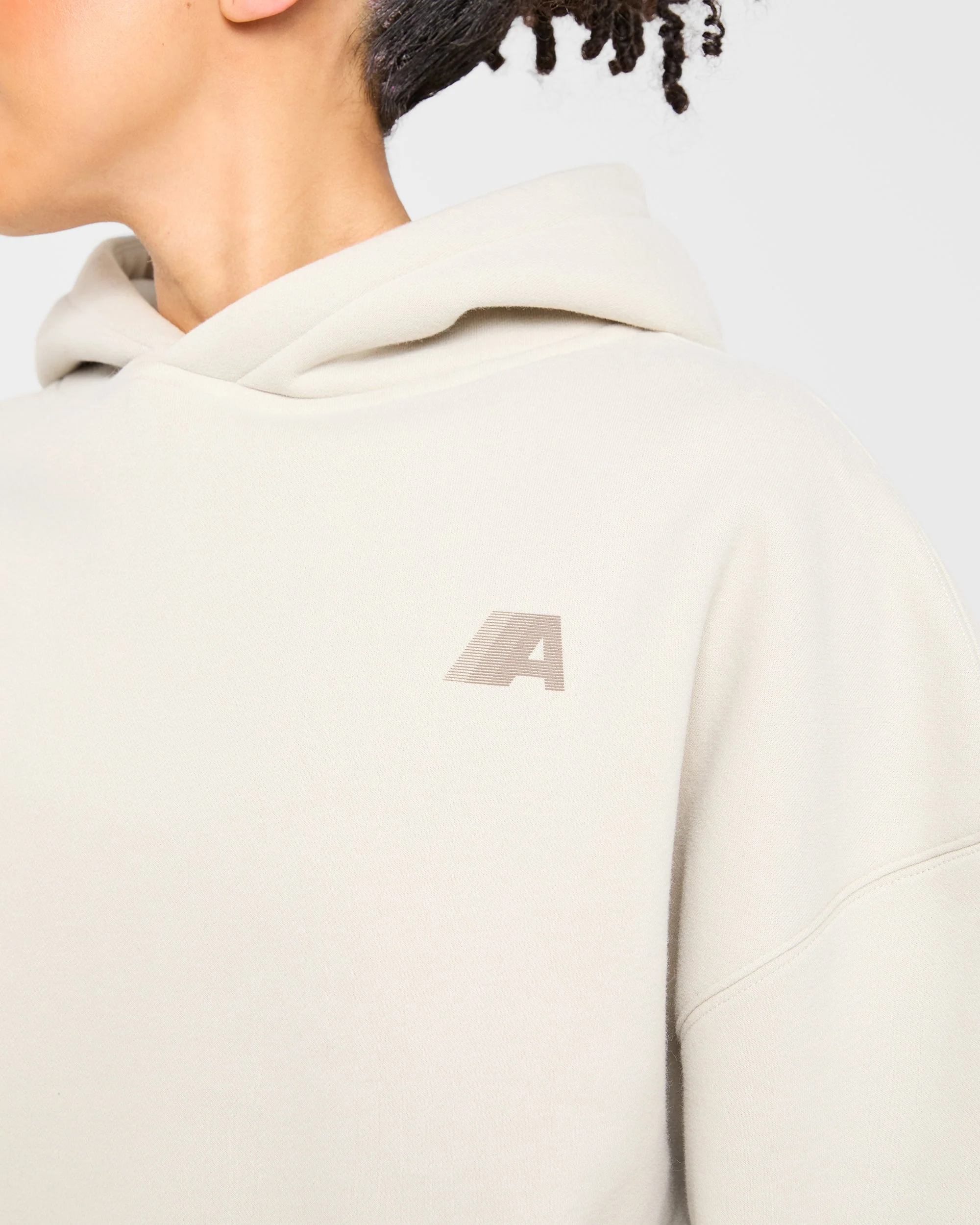 Retro Athletics Oversized Hoodie - Sand - Image 5