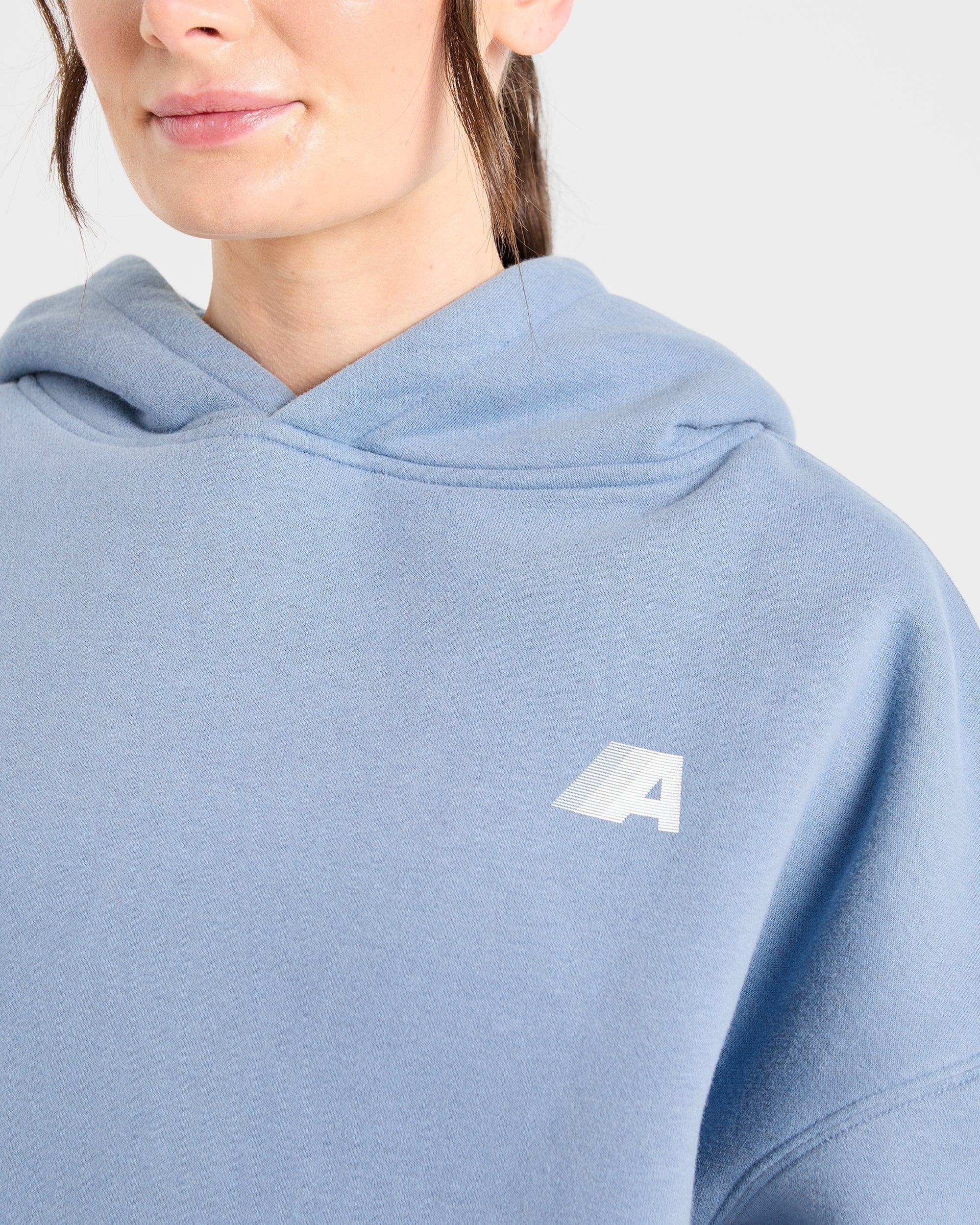 Retro Athletics Oversized Hoodie - Vintage Bleu - Image 6
