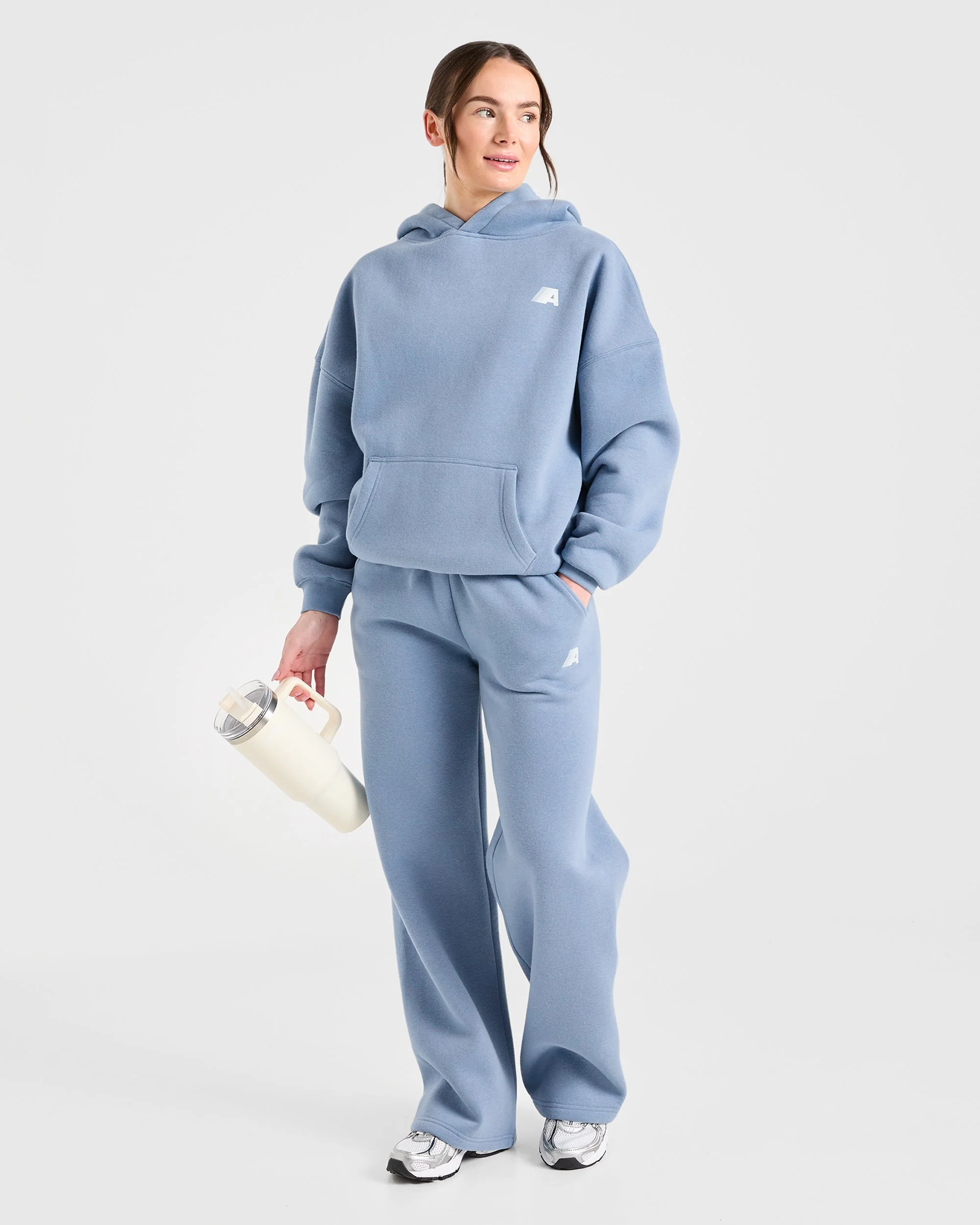 Retro Athletics Oversized Hoodie - Vintage Bleu - Image 8