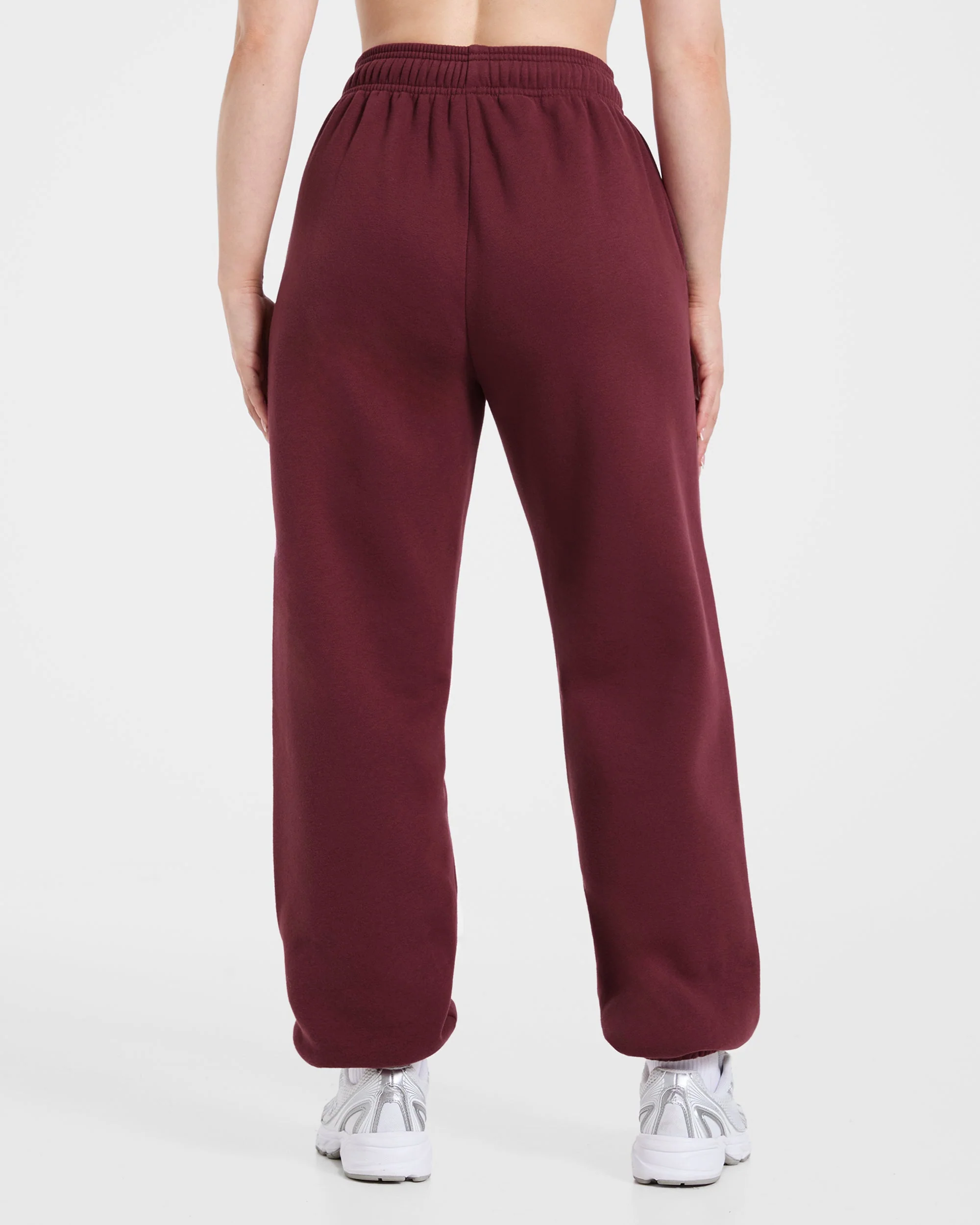 Retro Athletics Oversized Joggers - Deep Raspberry/Rose - Image 2