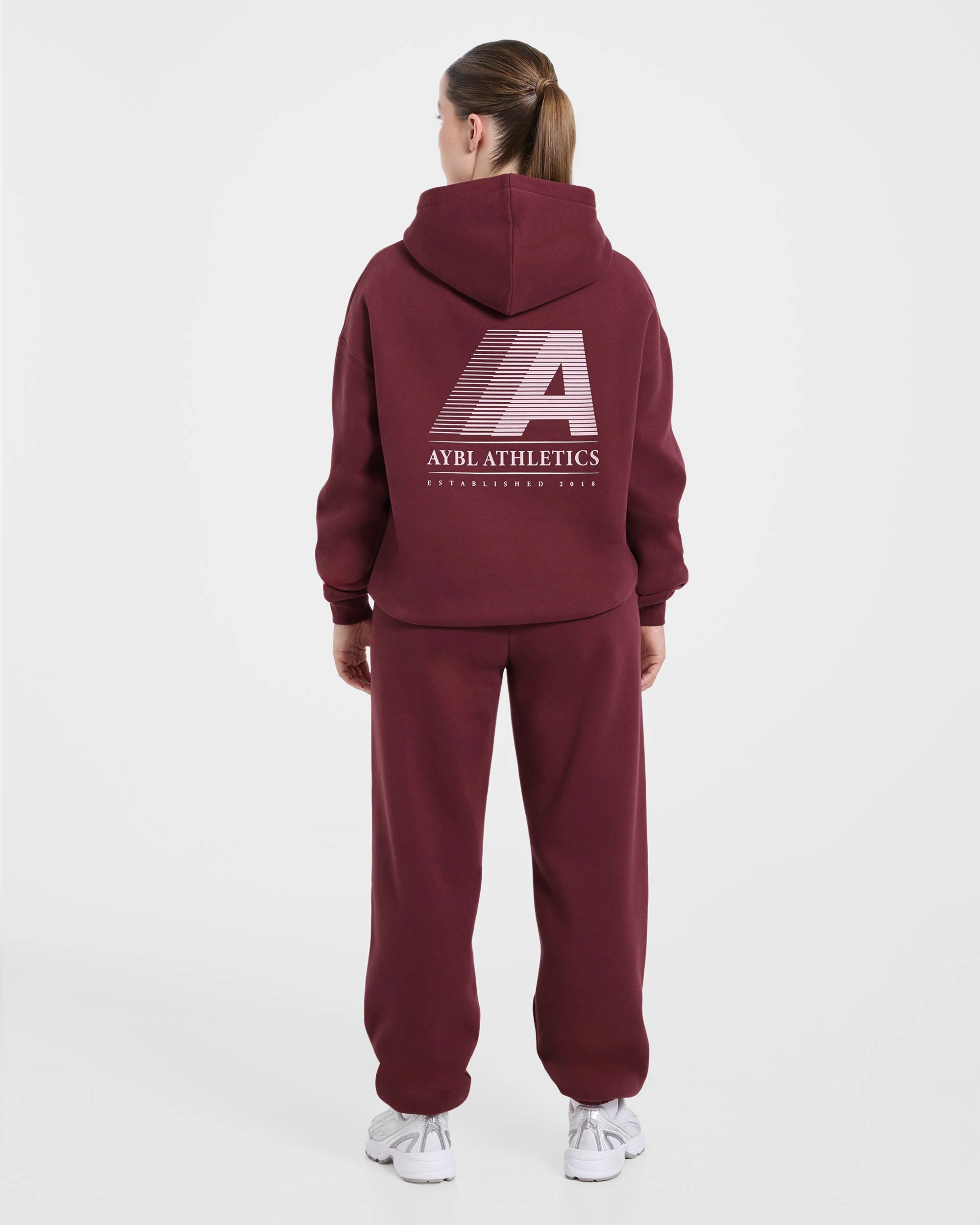 Retro Athletics Oversized Joggers - Deep Raspberry/Rose - Image 4