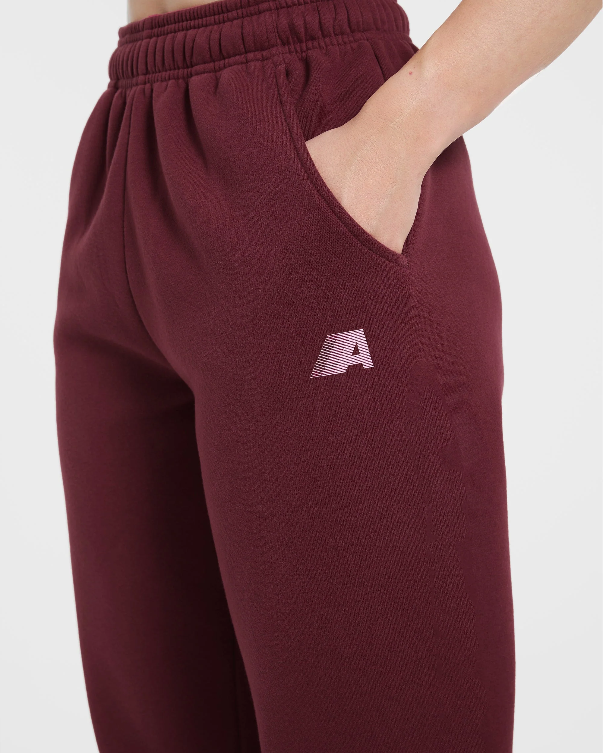 Retro Athletics Oversized Joggers - Deep Raspberry/Rose - Image 5