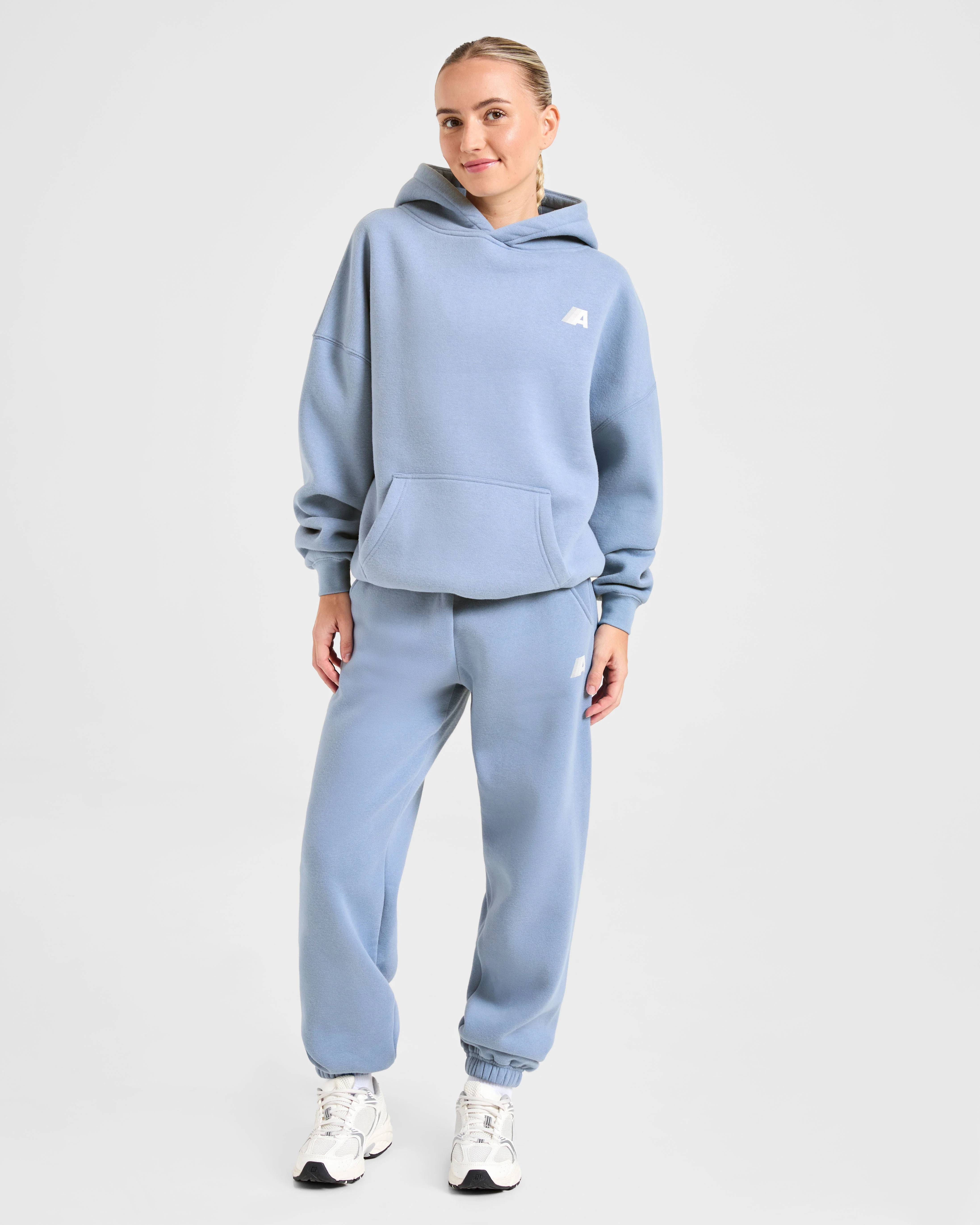 Retro Athletics Oversized Joggers - Vintage Bleu - Image 3