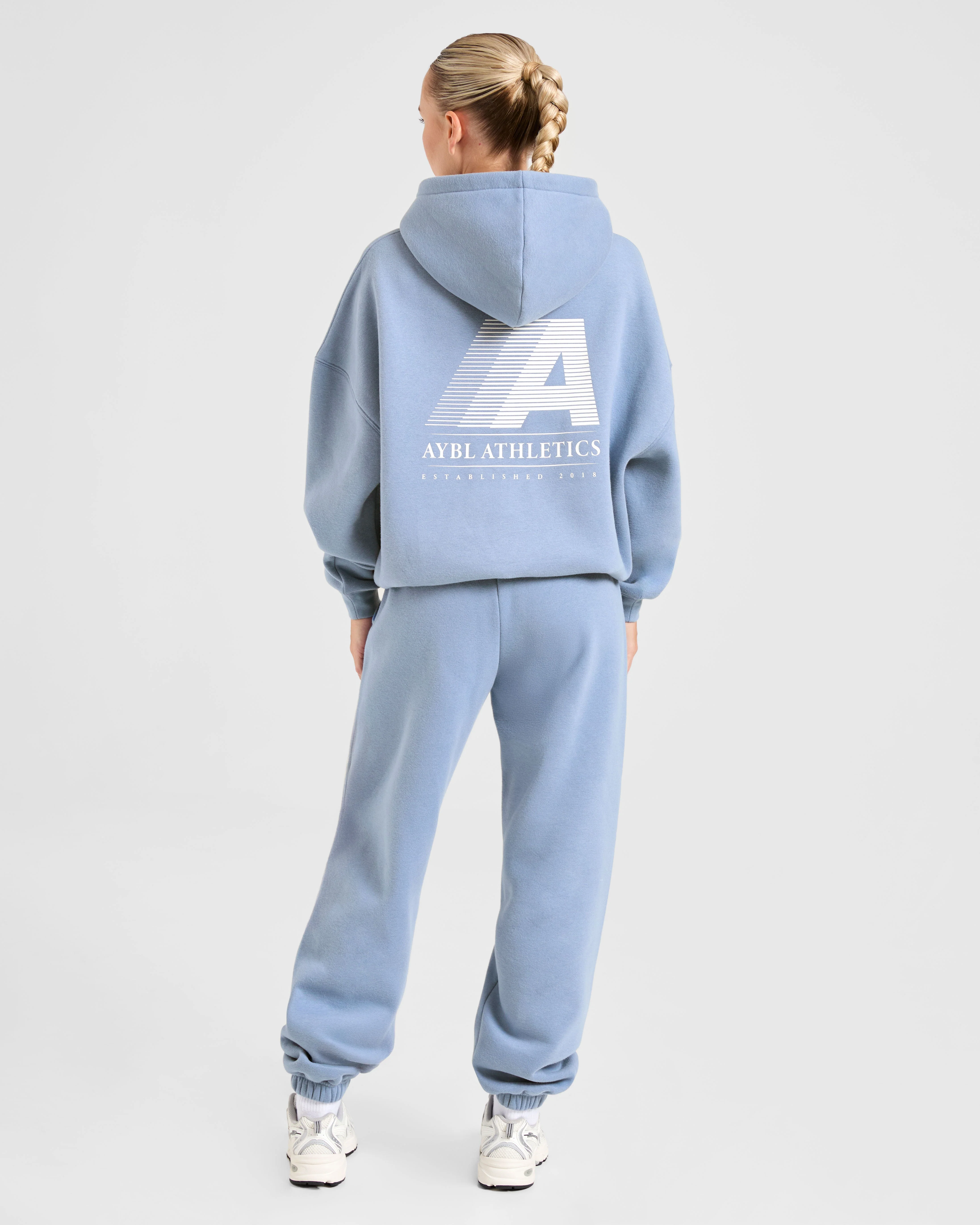 Retro Athletics Oversized Joggers - Vintage Bleu - Image 4