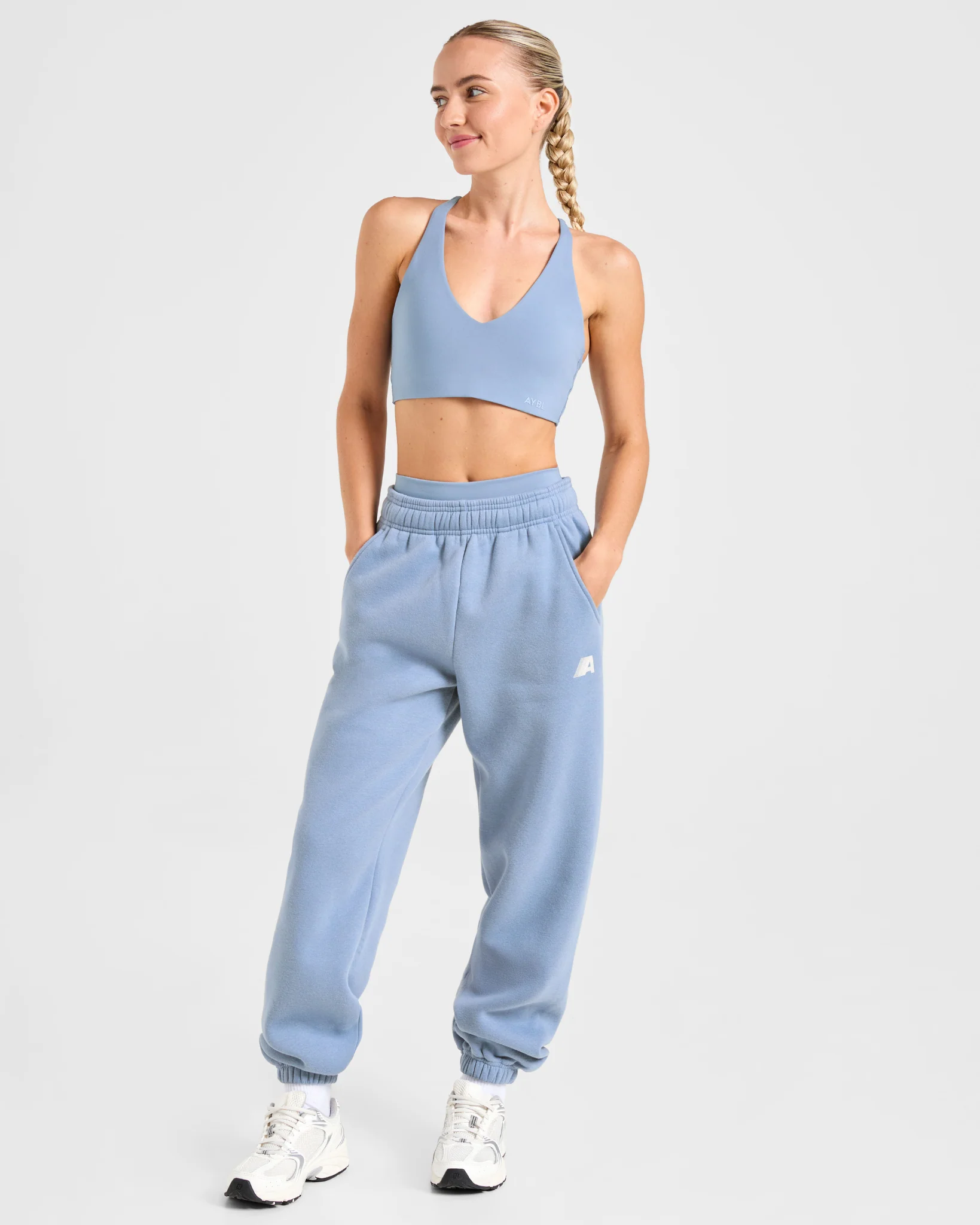 Retro Athletics Oversized Joggers - Vintage Bleu - Image 7