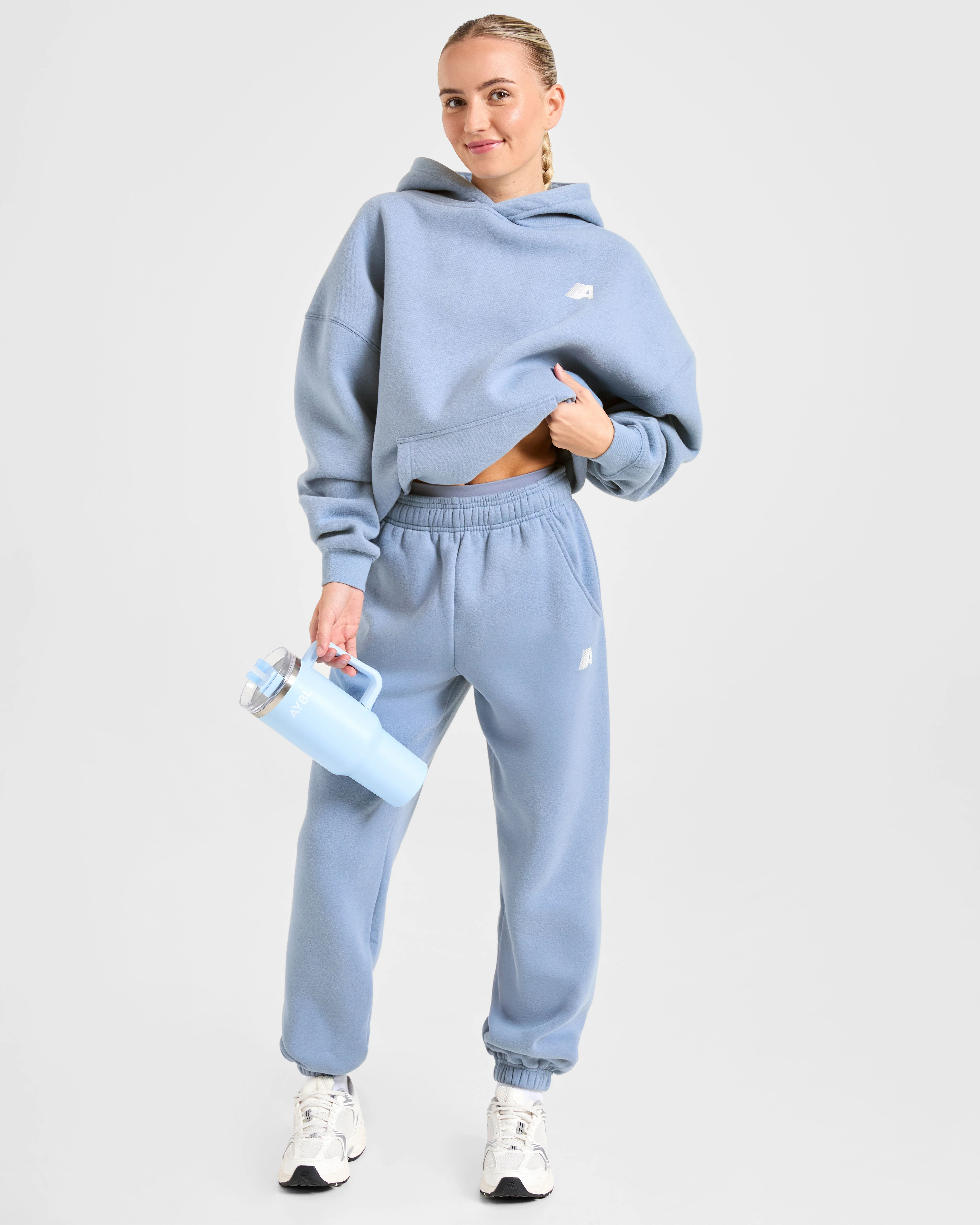 Retro Athletics Oversized Joggers - Vintage Bleu - Image 8