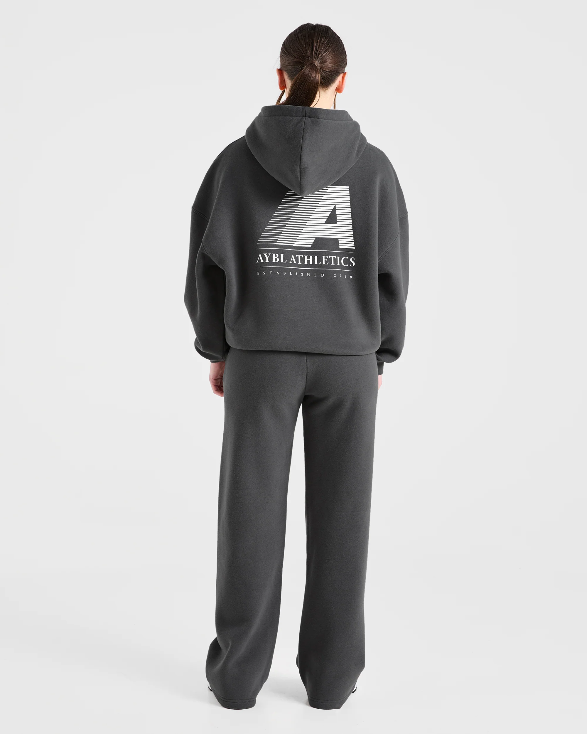 Retro Athletics Oversized Straight Leg Joggers - Charcoal - Image 3