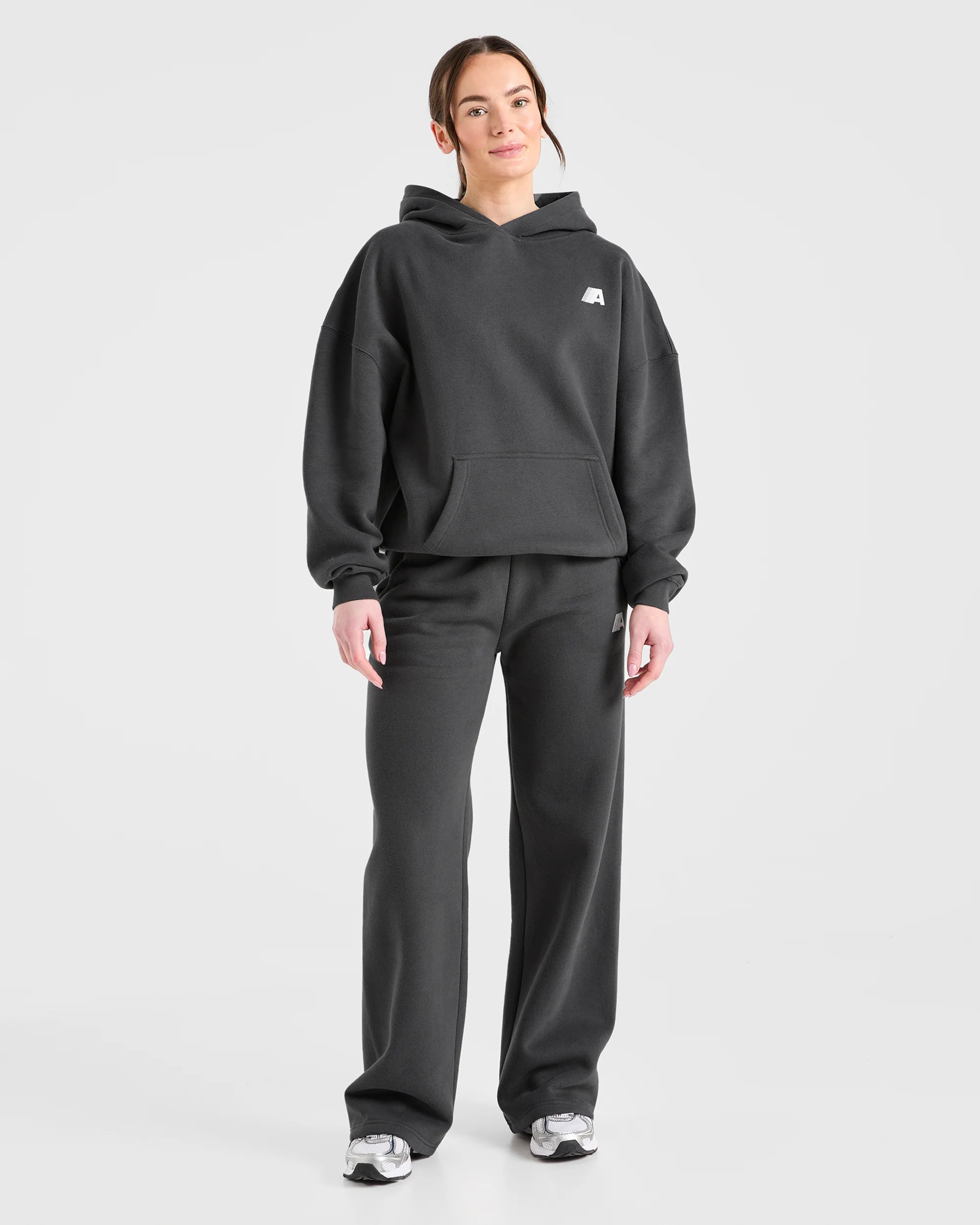 Retro Athletics Oversized Straight Leg Joggers - Charcoal - Image 4