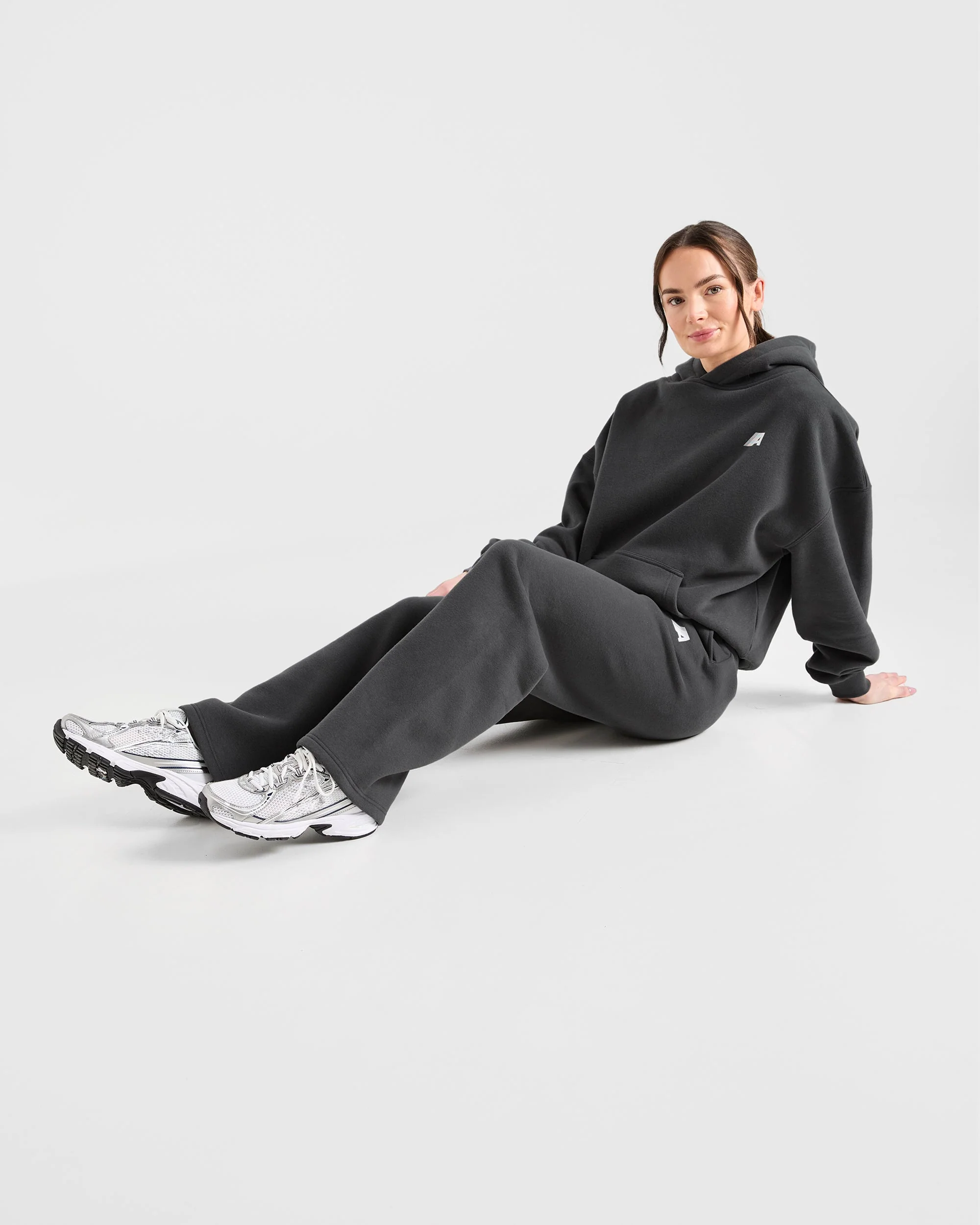 Retro Athletics Oversized Straight Leg Joggers - Charcoal - Image 8