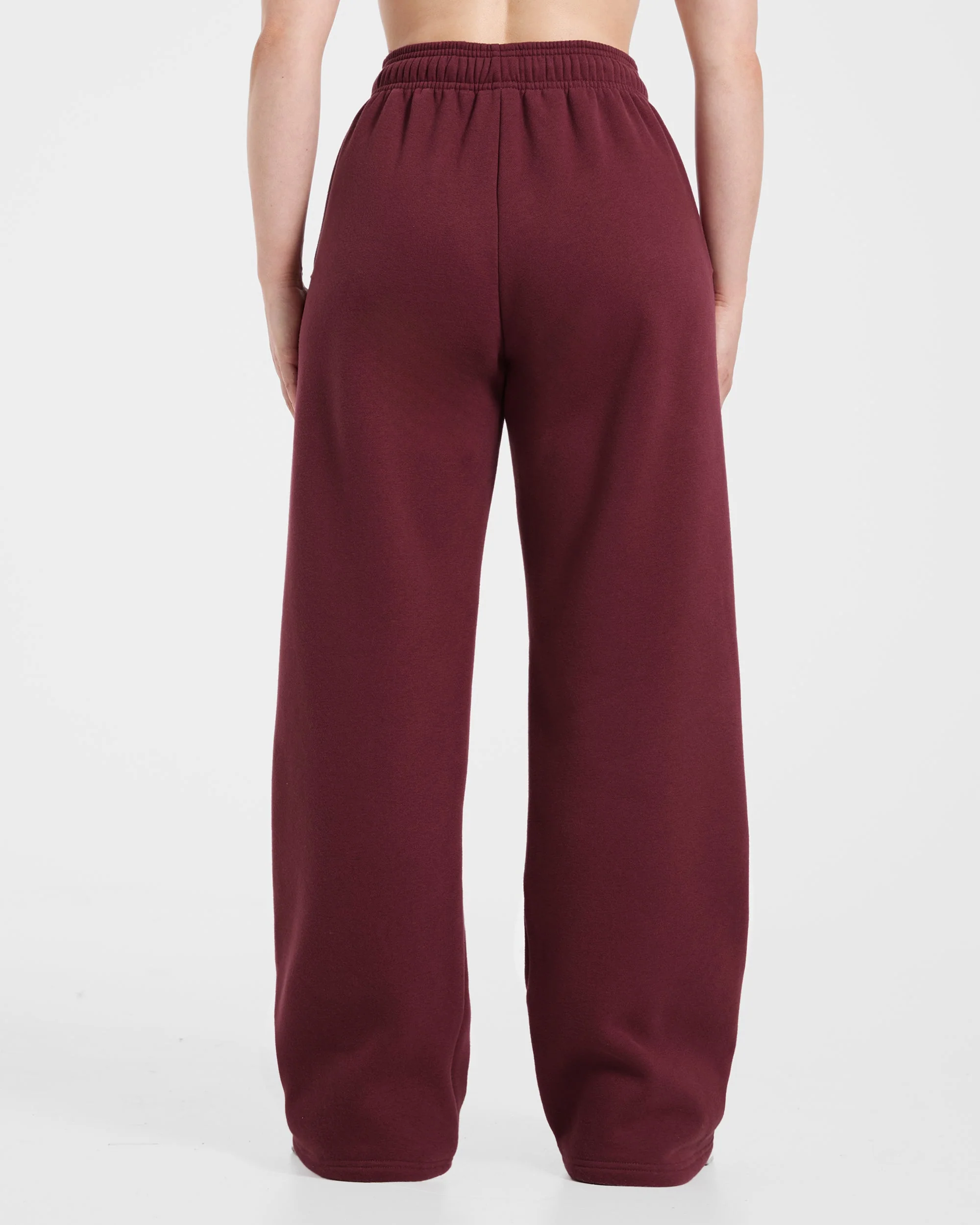 Retro Athletics Oversized Straight Leg Joggers - Deep Raspberry/Rose - Image 2