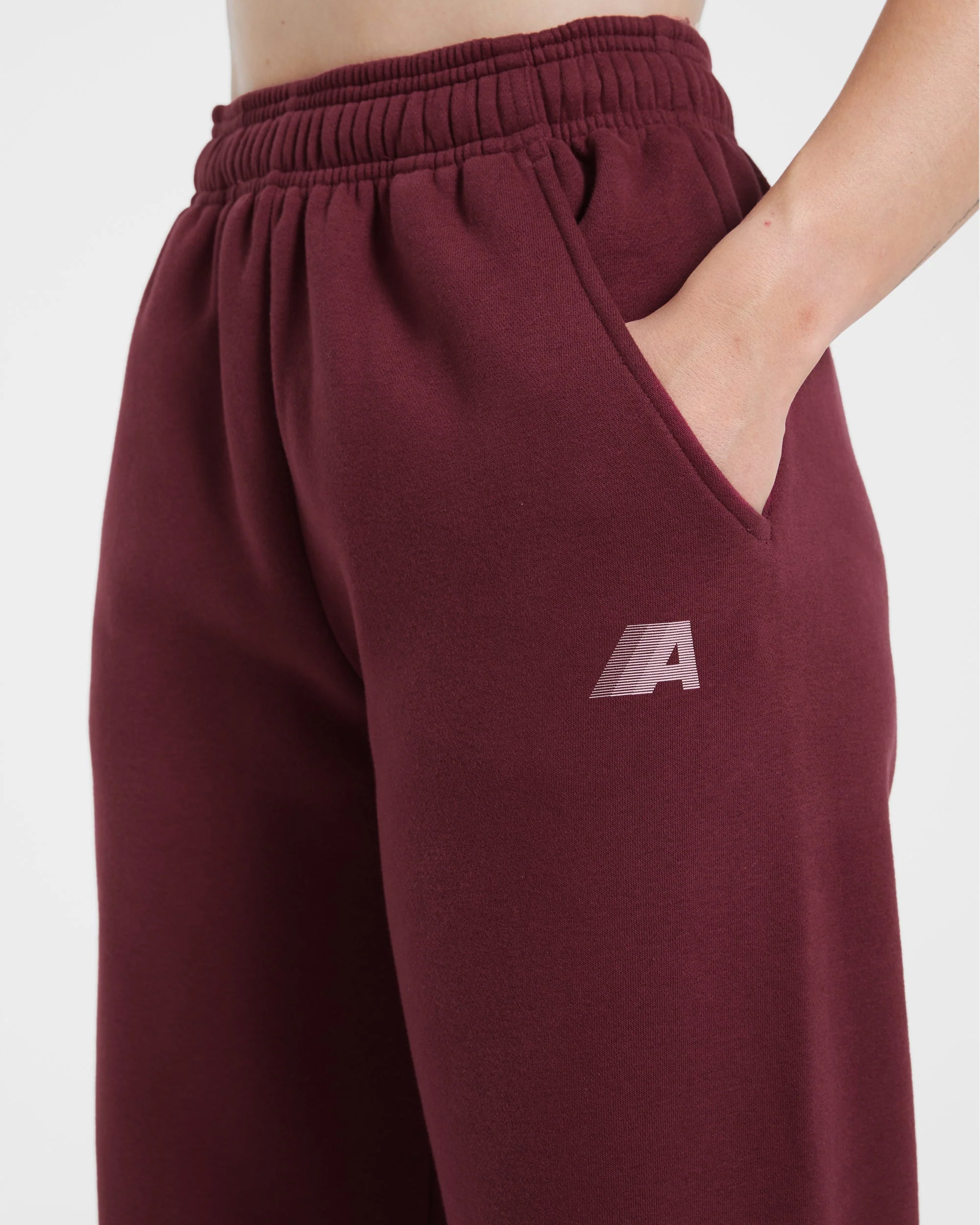 Retro Athletics Oversized Straight Leg Joggers - Deep Raspberry/Rose - Image 6