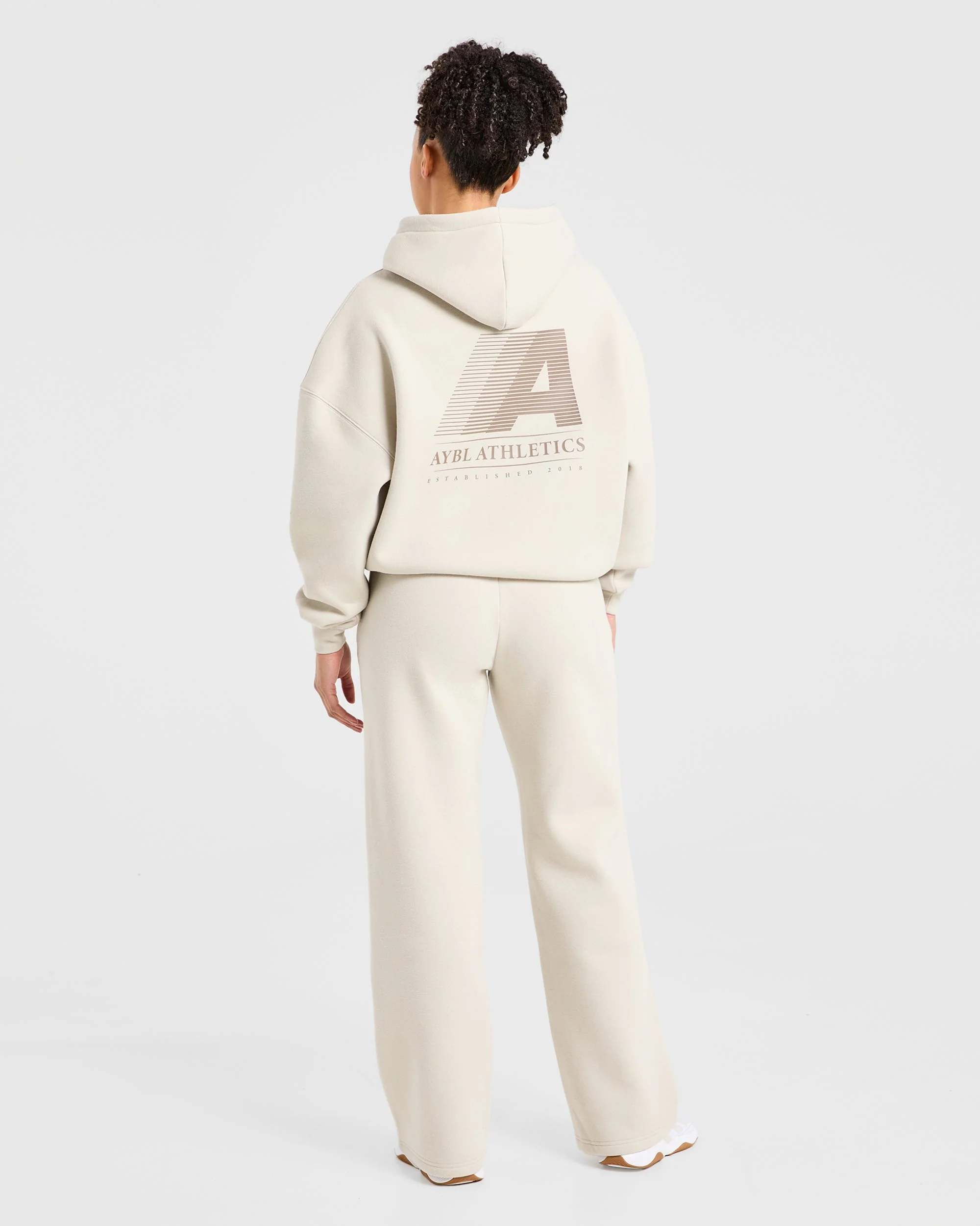 Retro Athletics Oversized Straight Leg Joggers - Sand - Image 4