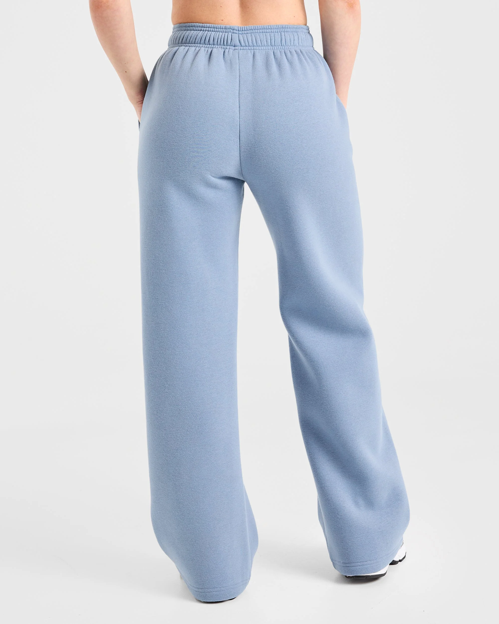 Retro Athletics Oversized Straight Leg Joggers - Vintage Bleu - Image 2