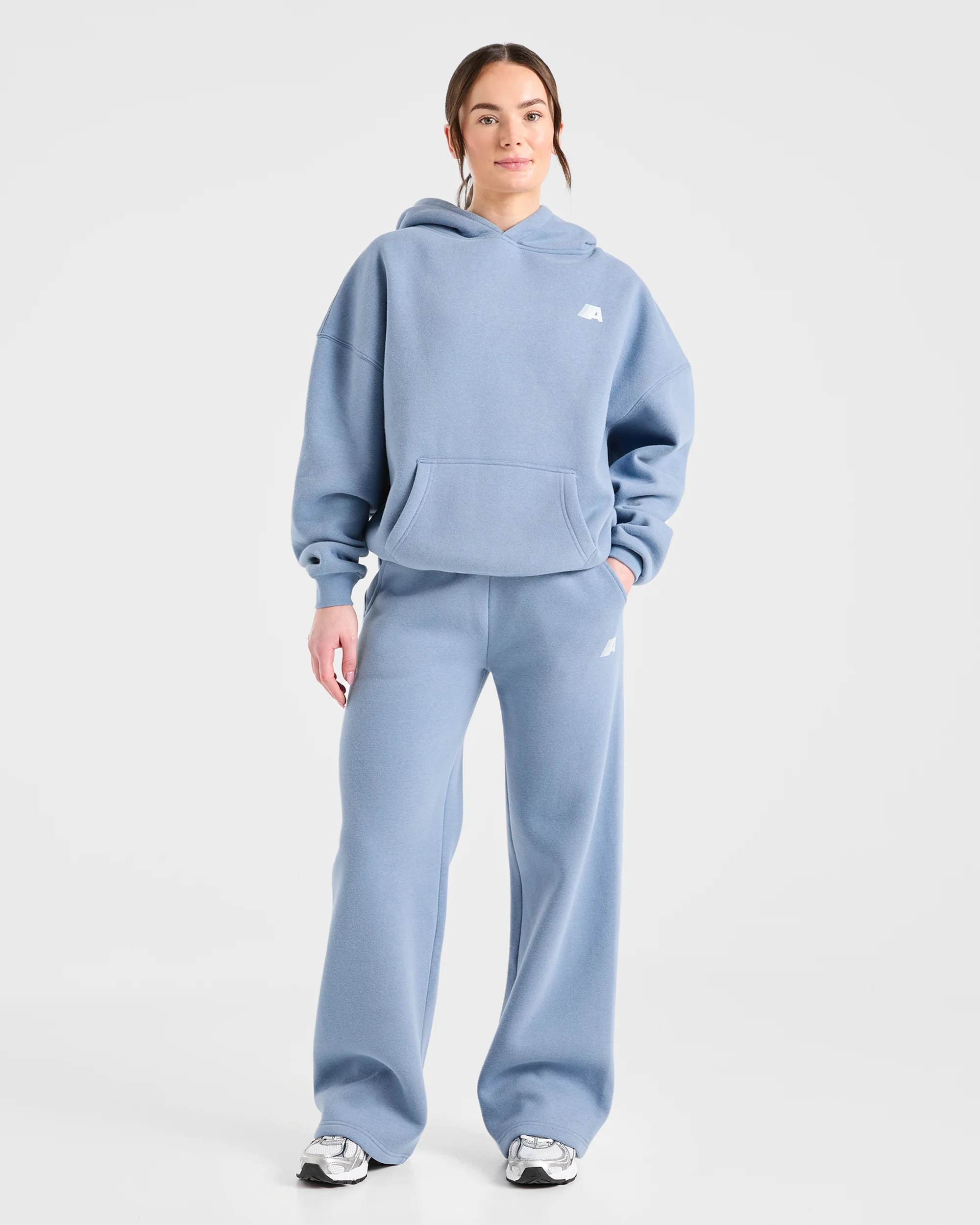 Retro Athletics Oversized Straight Leg Joggers - Vintage Bleu - Image 3