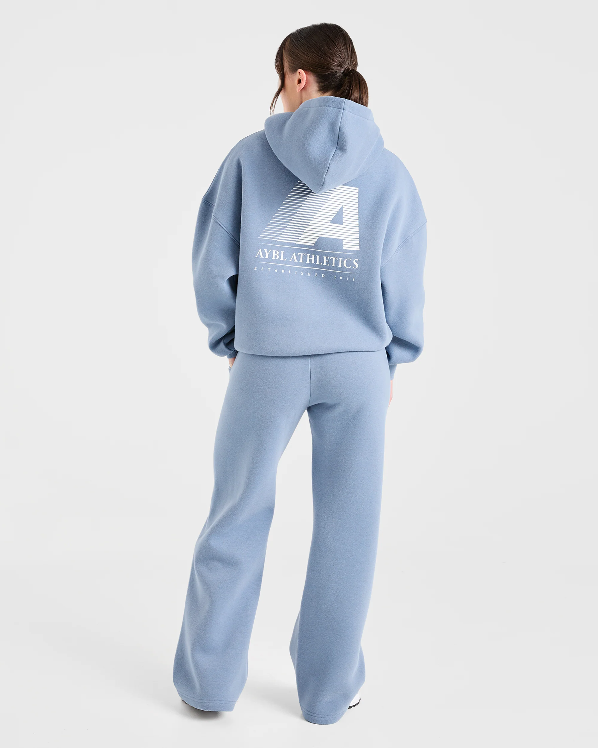 Retro Athletics Oversized Straight Leg Joggers - Vintage Bleu - Image 4
