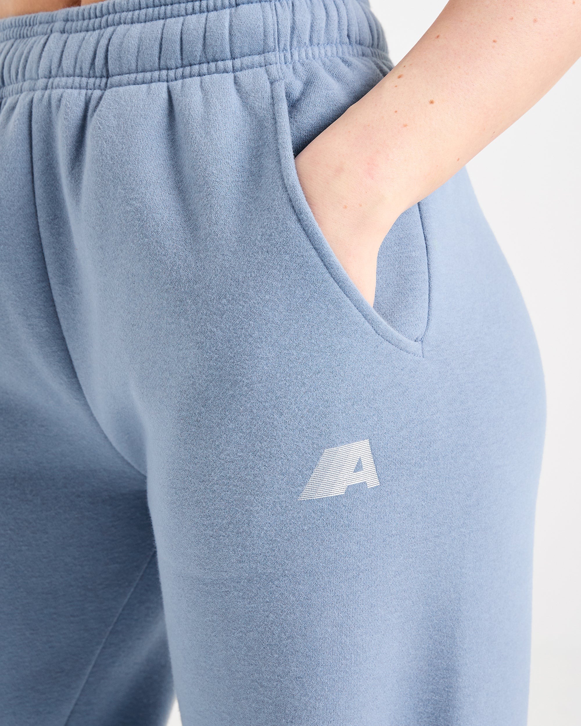 Retro Athletics Oversized Straight Leg Joggers - Vintage Bleu - Image 5