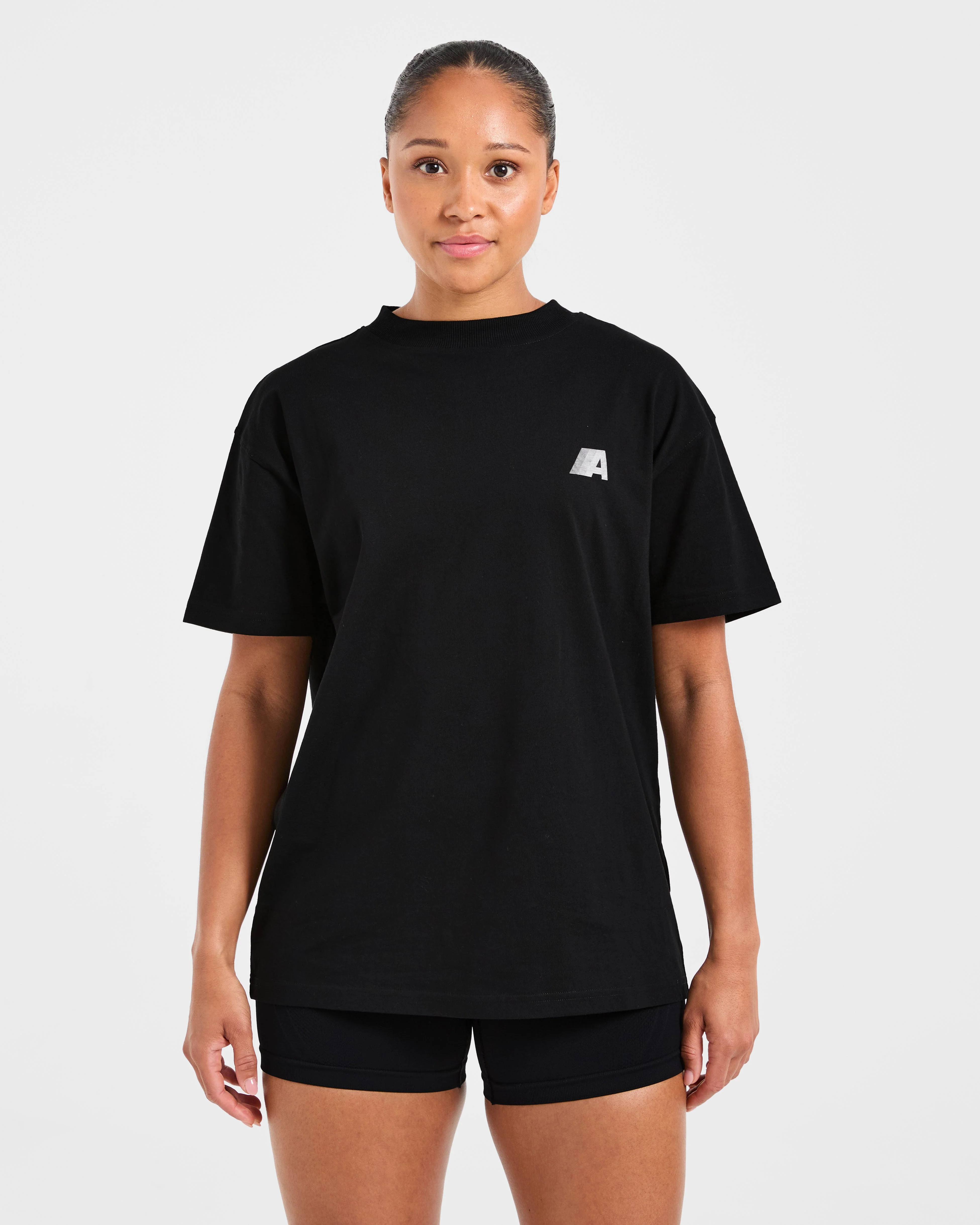 Retro Athletics Oversized T Shirt - Noir - Image 2