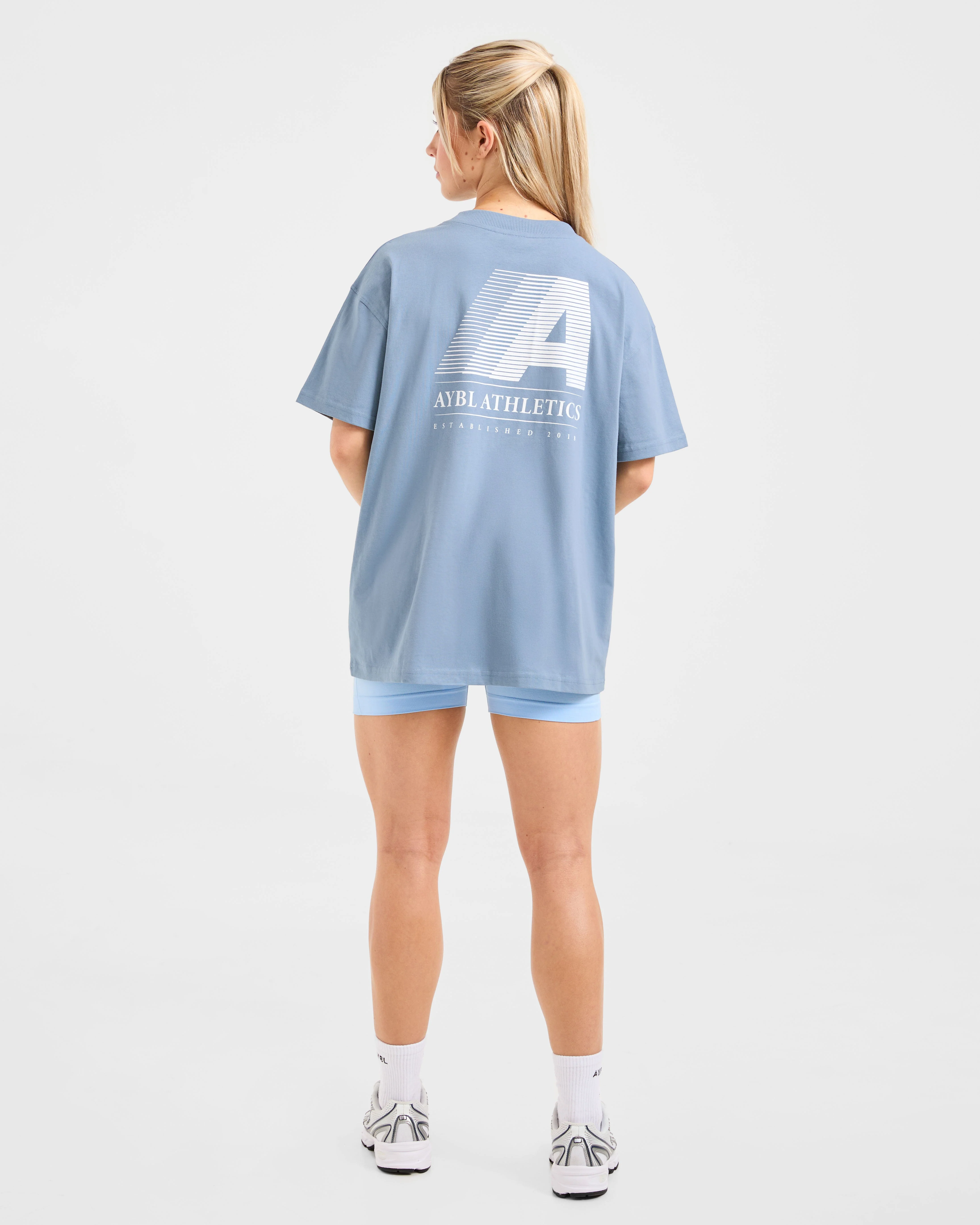 Retro Athletics Oversized T Shirt - Vintage Blue - Image 3